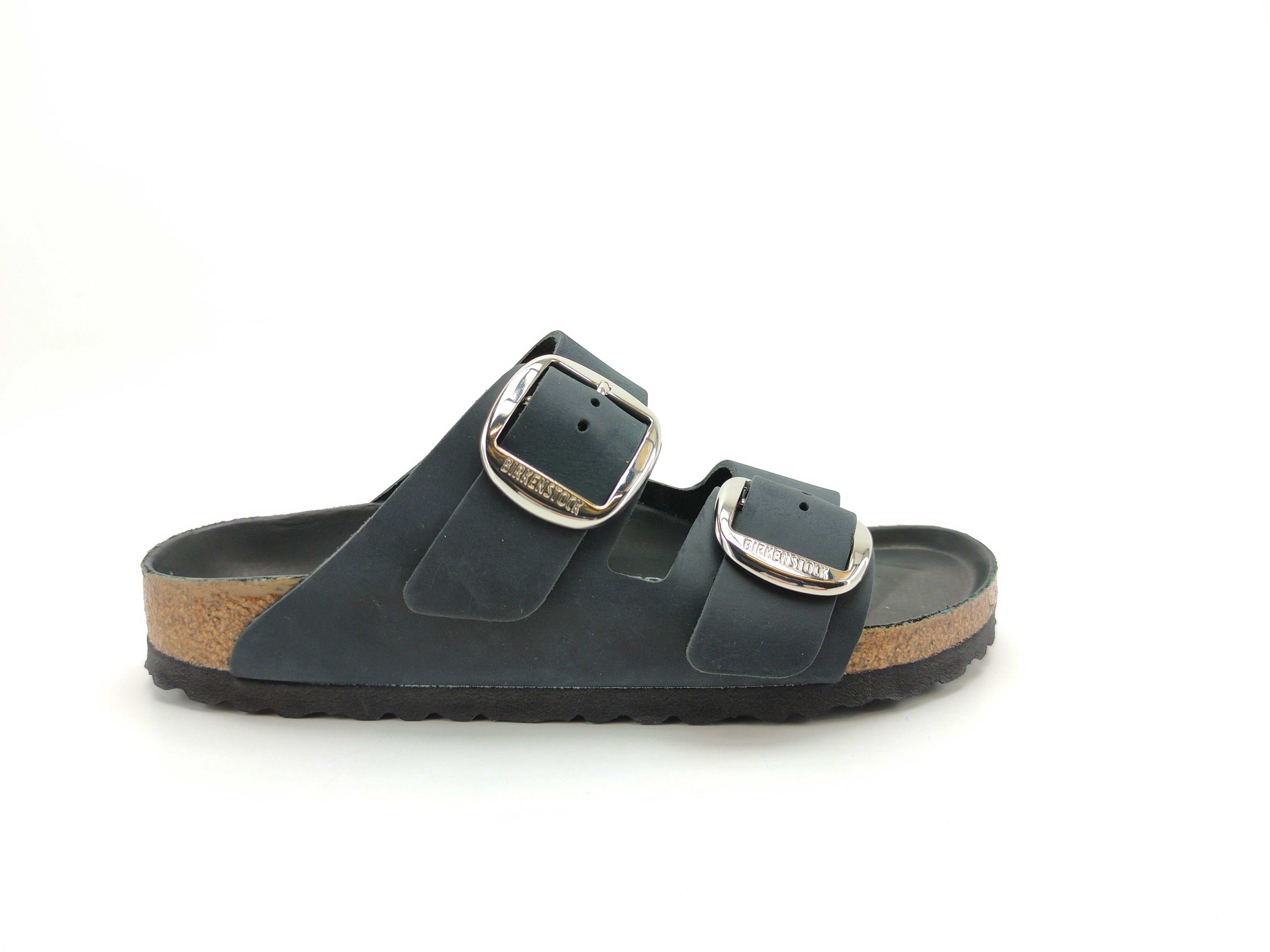 Birkenstock Kadın Çift Bantlı Big Buckle Terlik Black Mantar 1011075 BLACK - Birkenstock