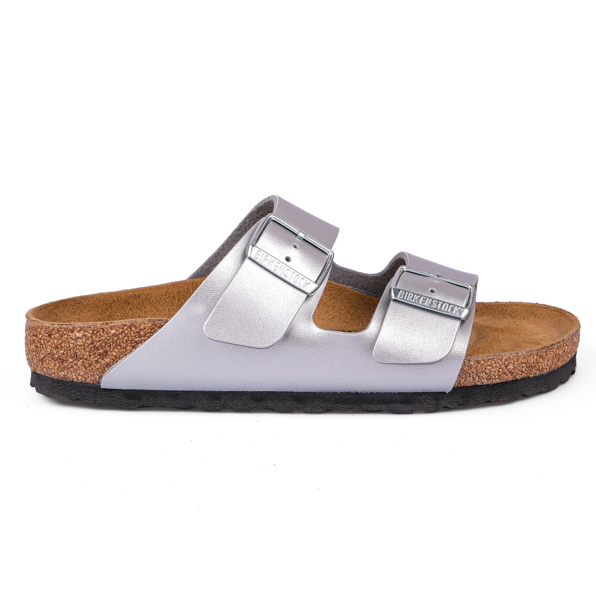 Birkenstock Kadın Çift Bantlı Terlik Arizona Silver Mantar 1012283 SİLVER - Birkenstock