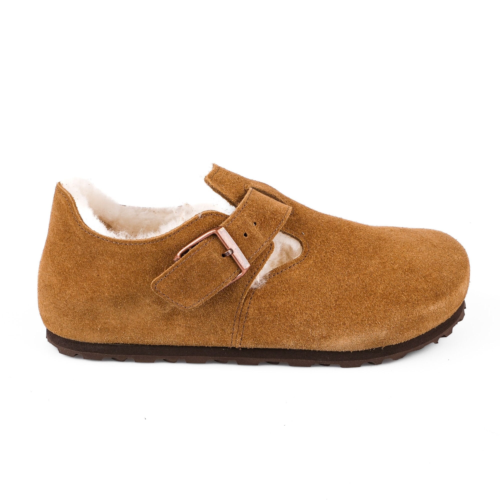 Birkenstock Unisex Kürklü Ayakkabı London Shearling Tea 1014963 TEA - Birkenstock