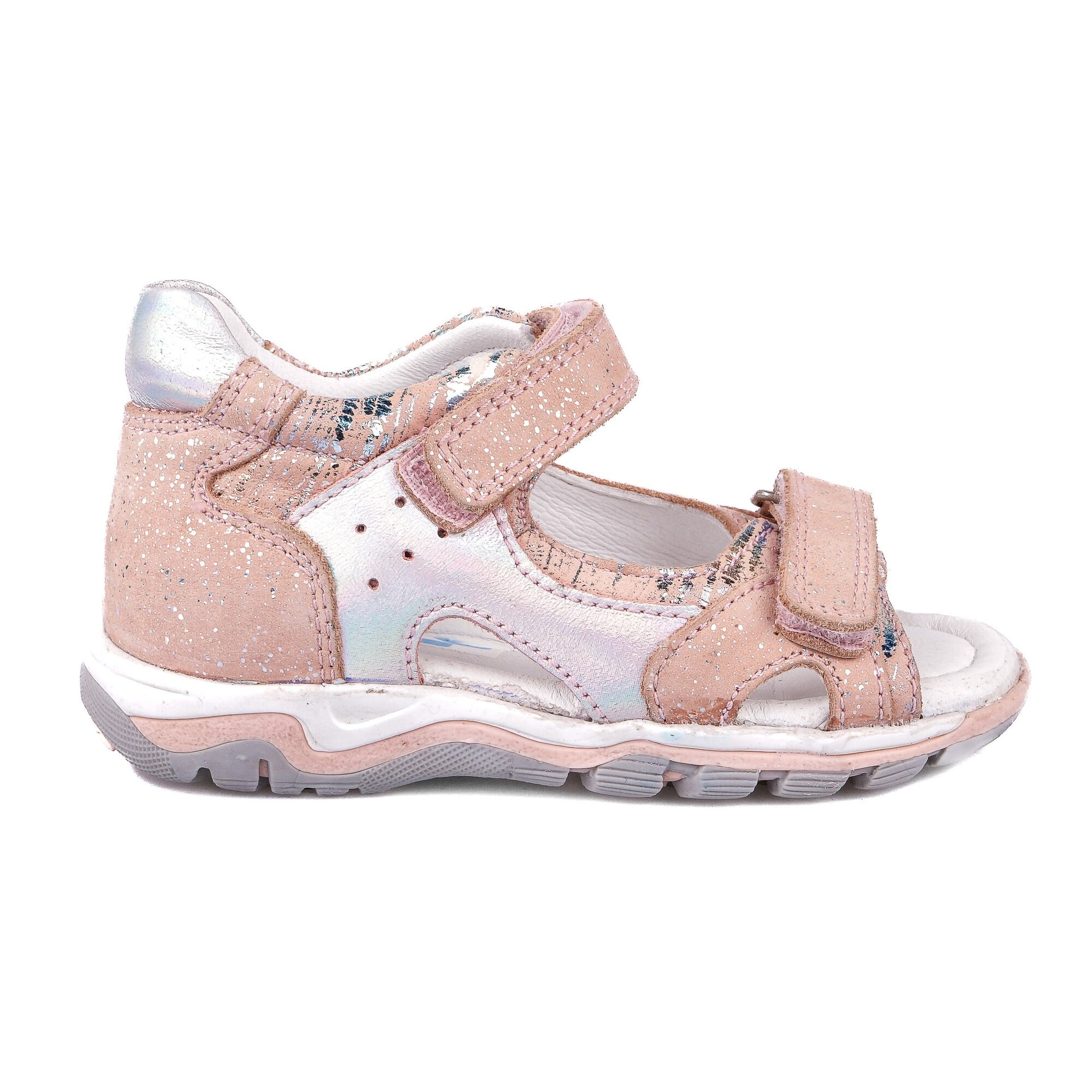 Ortoplus Deri Ortopedik Bebe Sandalet K OZ256 PUDRA SİMLİ - OrtoPlus