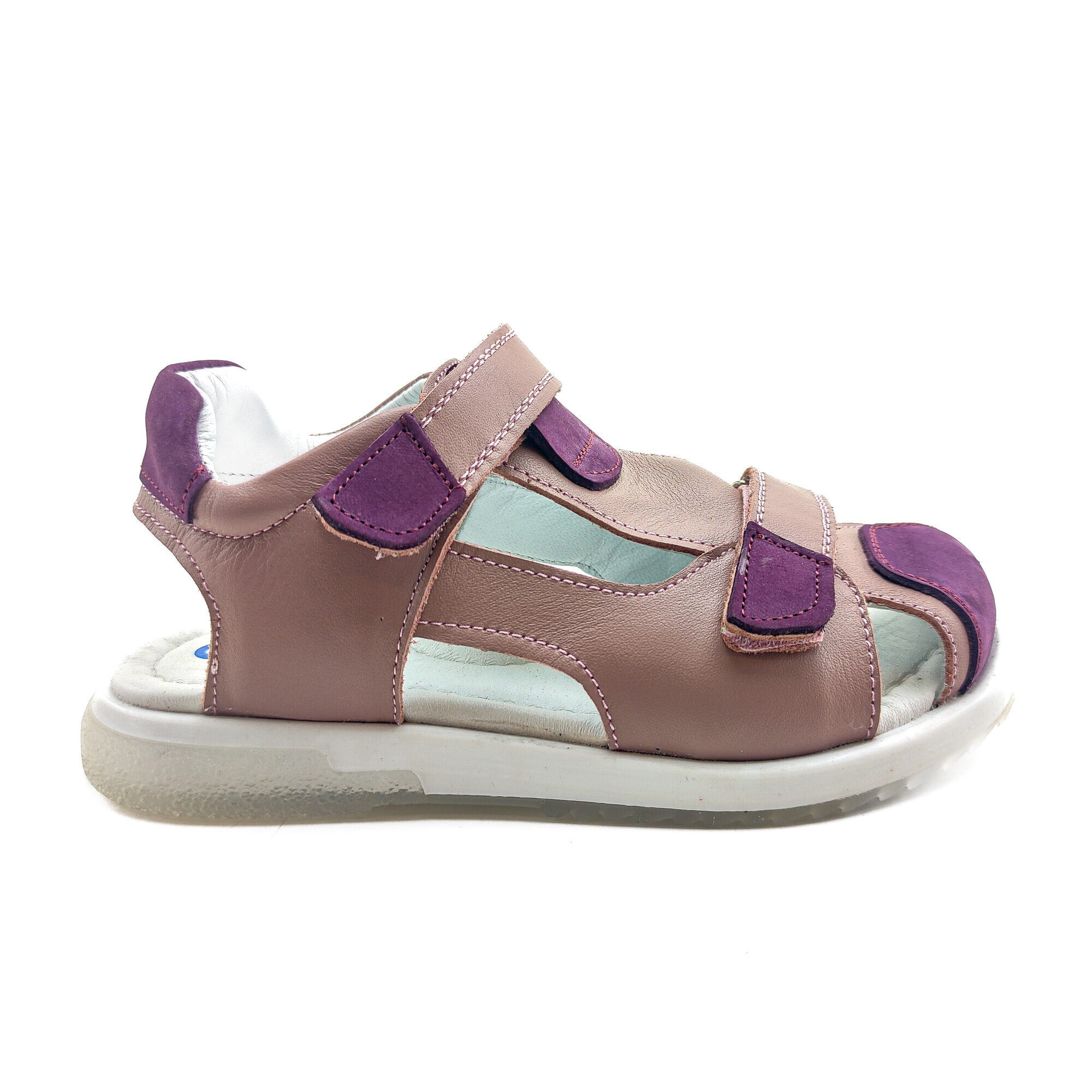 Ortoplus Deri Ortopedik Çocuk Sandalet F OZ600 PUDRA - BORDO - OrtoPlus