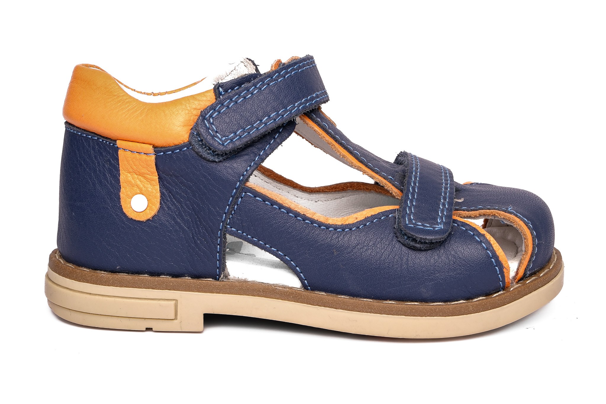 Ortoplus Deri Ortopedik Çocuk Sandalet P OZ502 SAX MAVİ - OrtoPlus