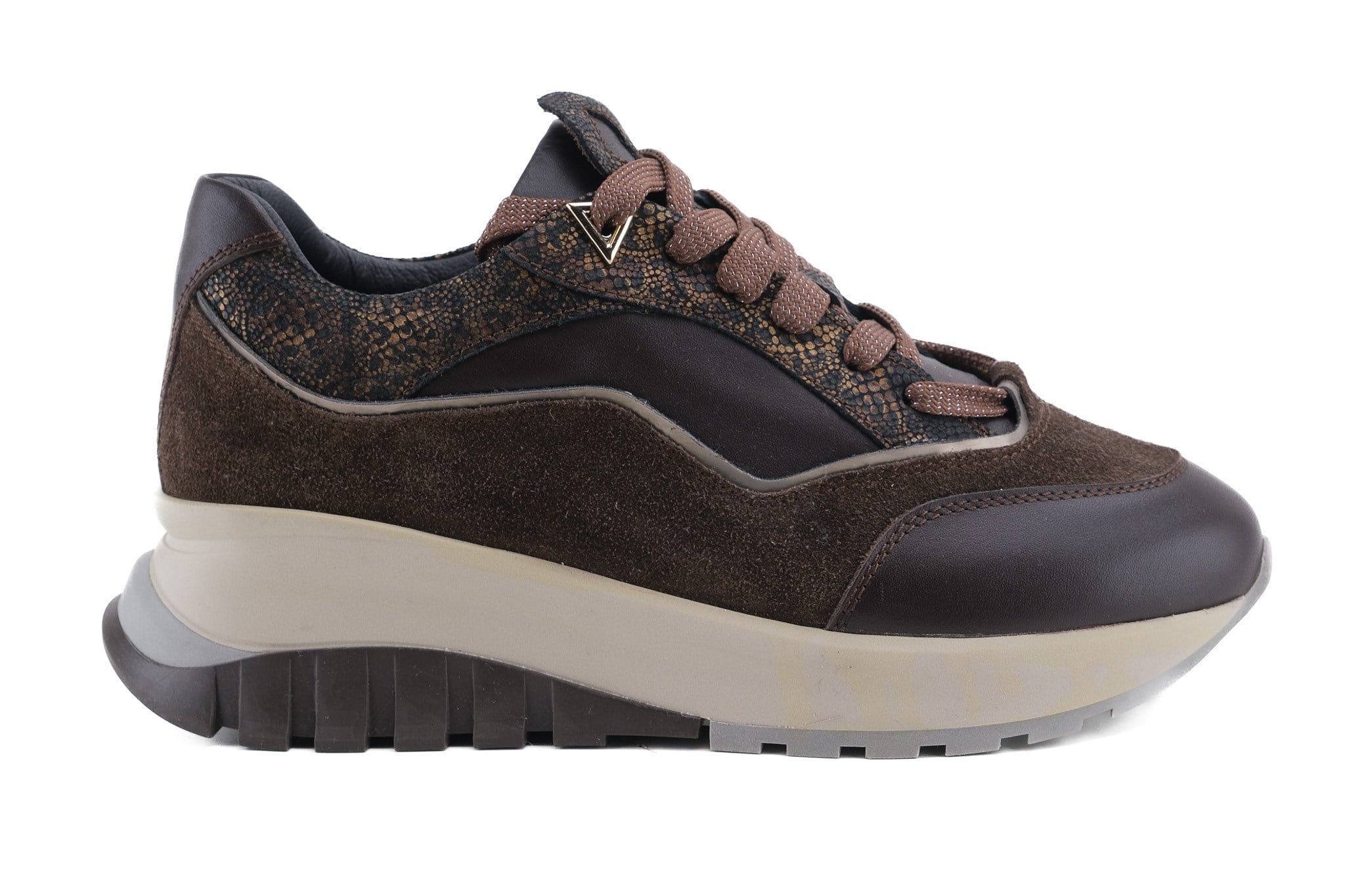 Ortoplus Deri Ortopedik Kadın Sneaker Ayakkabı ET3248 KAHVE - OrtoPlus