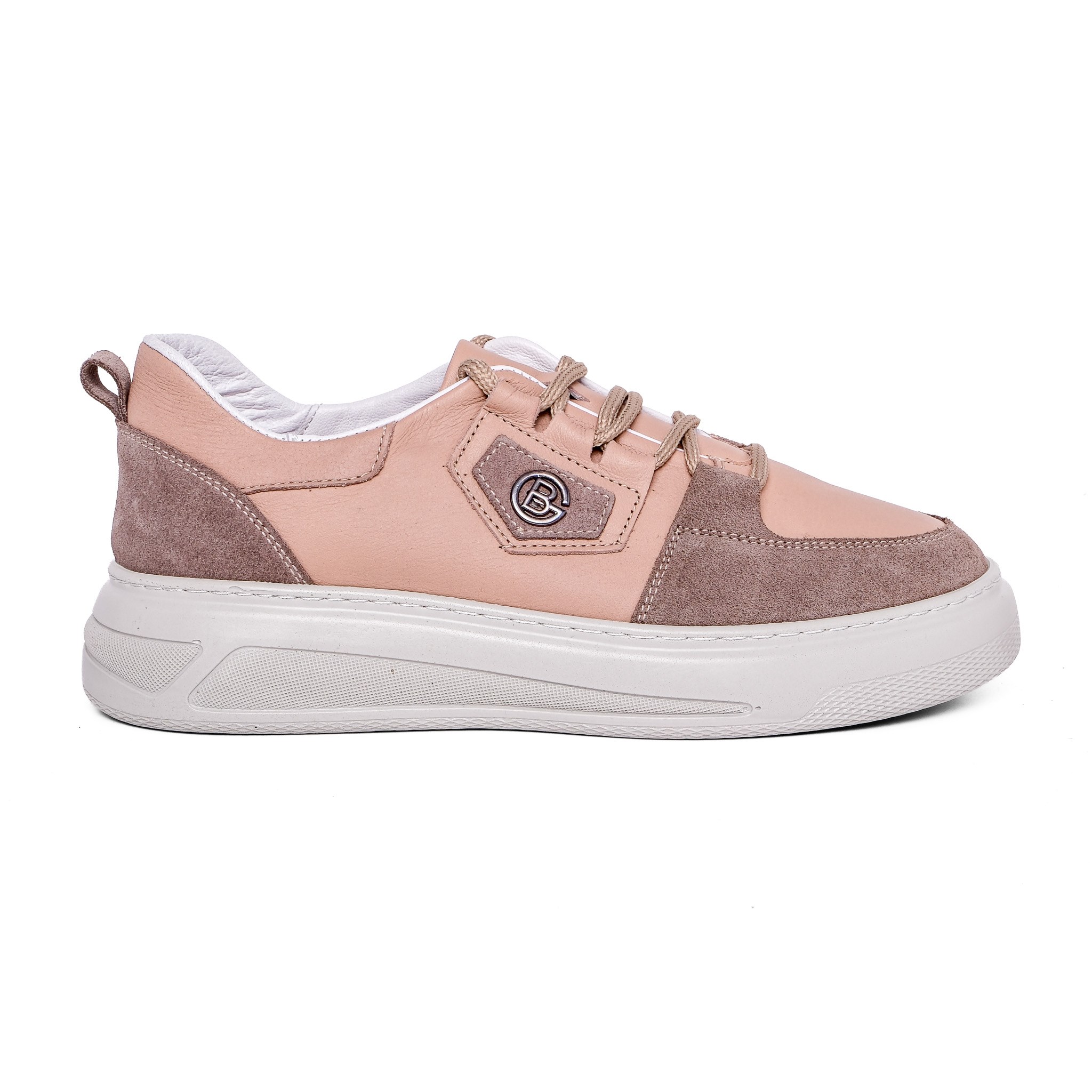 Ortoplus Deri Ortopedik Sneaker Kadın Ayakkabı S8030 VİZON - OrtoPlus