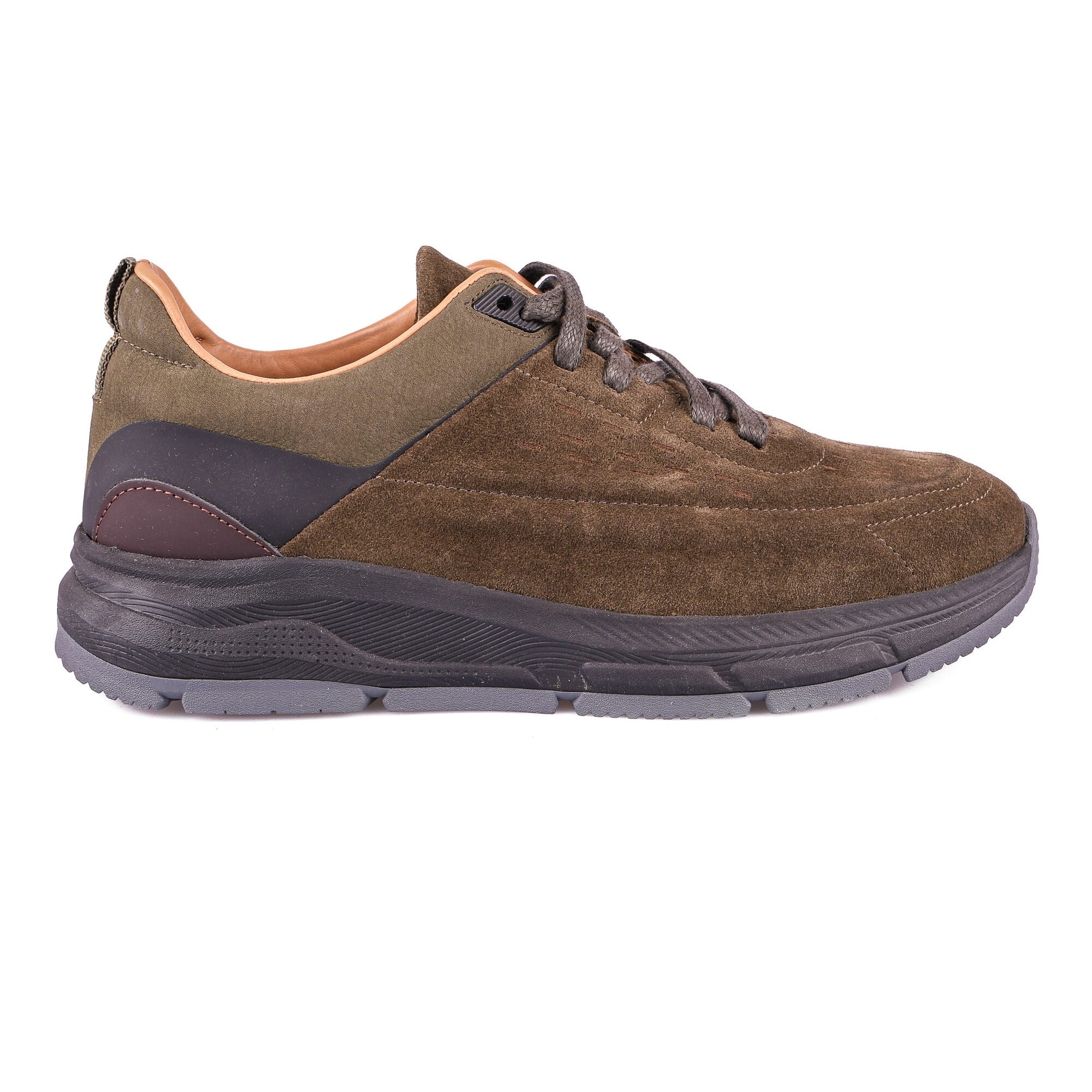 Ortoplus Ortopedik Deri Erkek Sneaker Ayakkabı CF2508 HAKİ SÜET - OrtoPlus