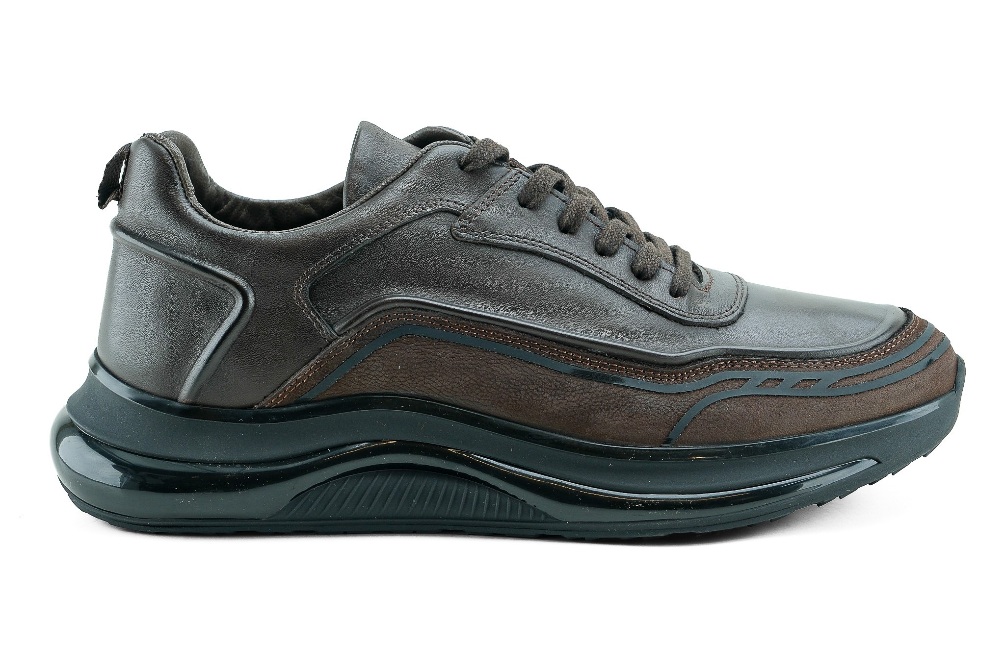 Ortoplus Ortopedik Deri Erkek Sneaker Ayakkabı CF2425 KAHVE - OrtoPlus