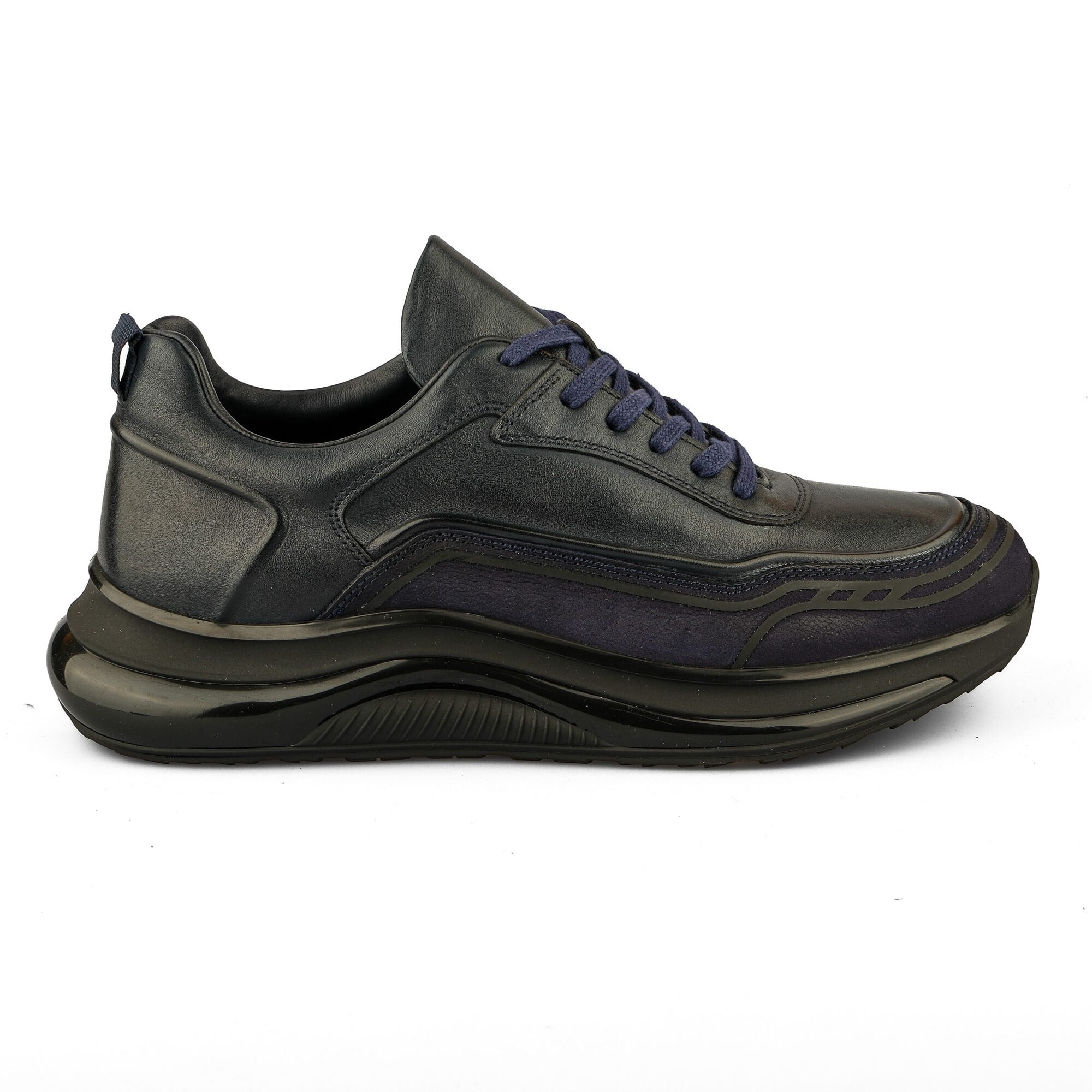 Ortoplus Ortopedik Deri Erkek Sneaker Ayakkabı CF2425 LACİVERT - OrtoPlus