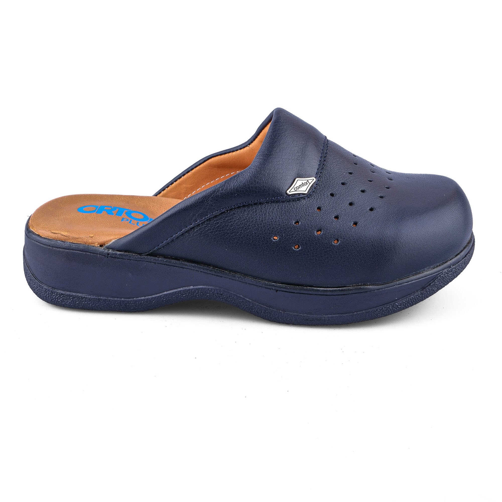 Ortoplus Sabo Unisex Deri Hastane Terlik KT9001 LACİVERT - OrtoPlus