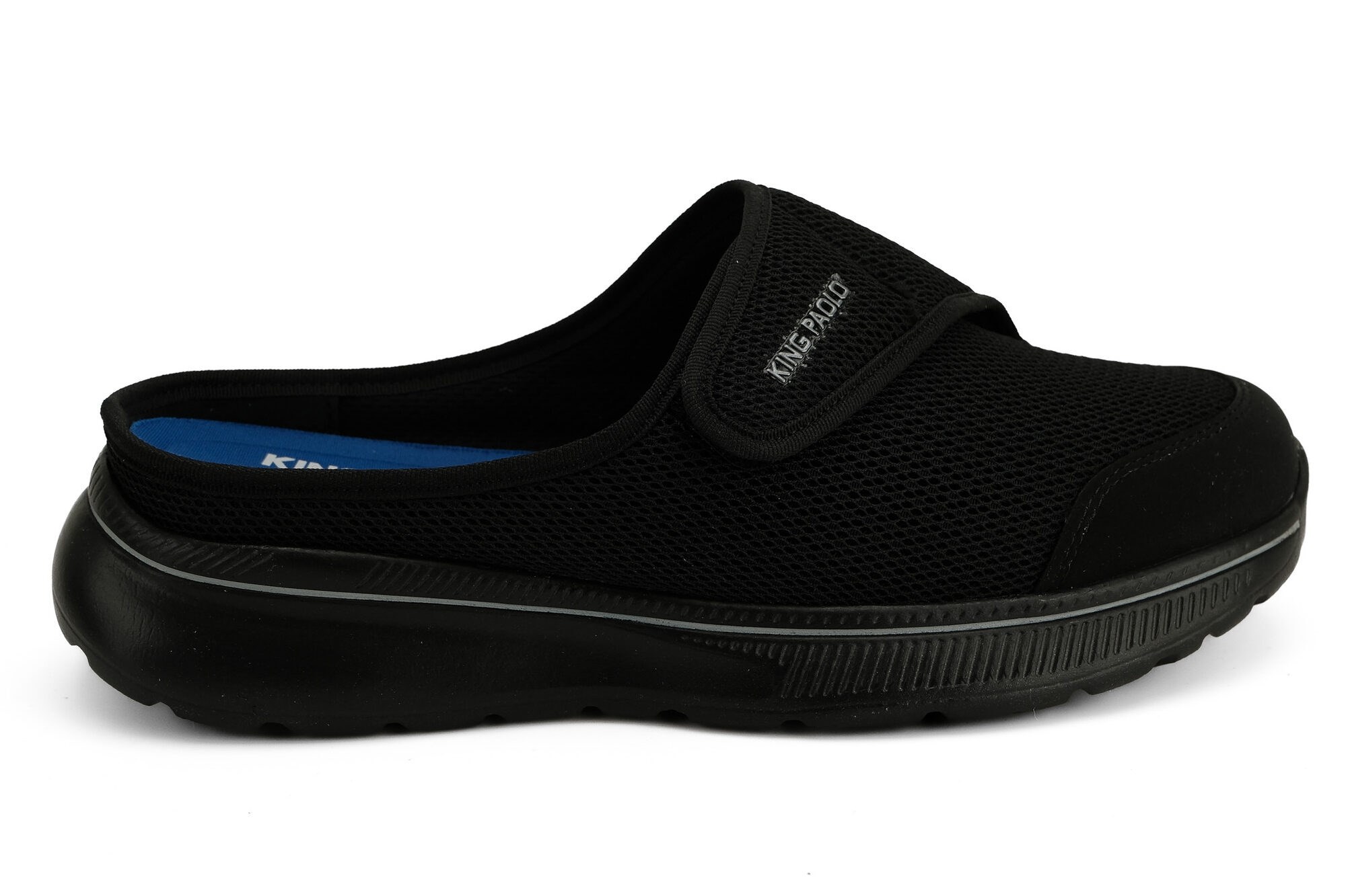 Sneaker Tekstil Tabanı Çıkan Yürüyüş Cırtlı Erkek Terlik KP1274 SİYAH - King Paolo