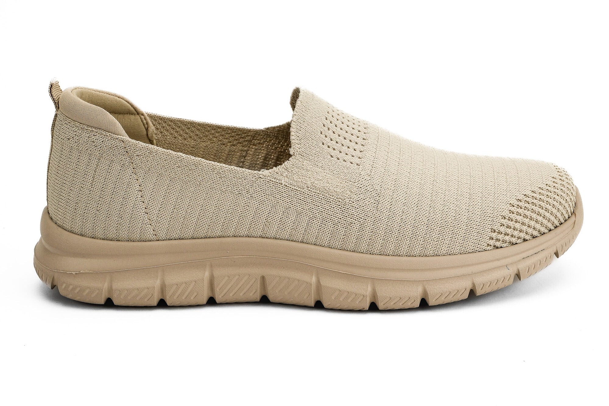 Sneaker Tekstil Yürüyüş Kadın Ayakkabı Bağcıksız KP5234 BEJ - King Paolo