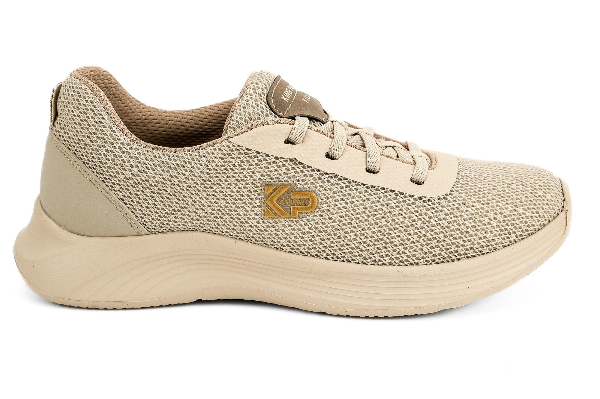 Sneaker Tekstil Yürüyüş Kadın Ayakkabı Bağcıklı KP5174 BEJ - King Paolo