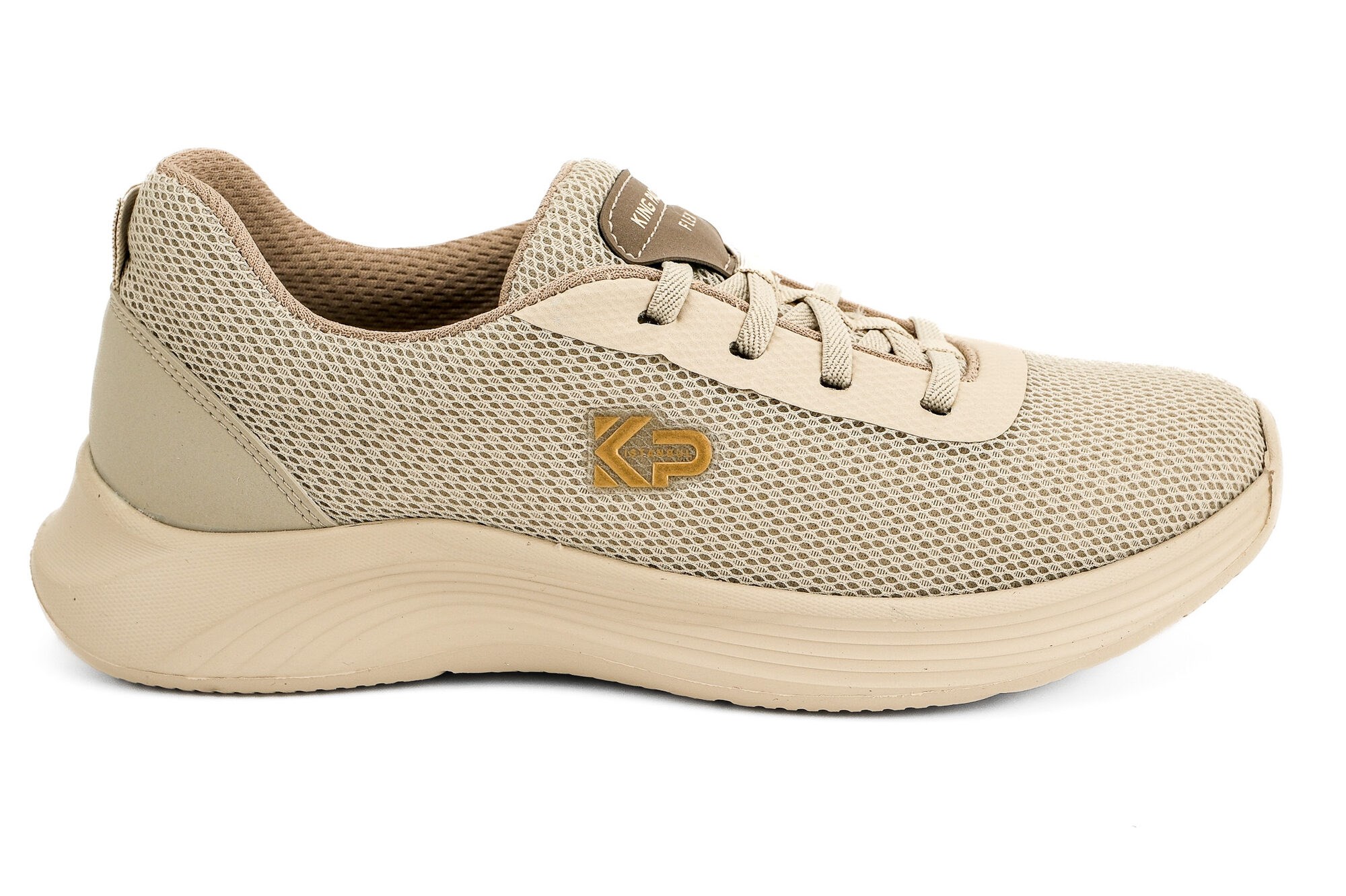 Sneaker Tekstil Yürüyüş Kadın Ayakkabı Bağcıklı KP5174 BEJ - King Paolo