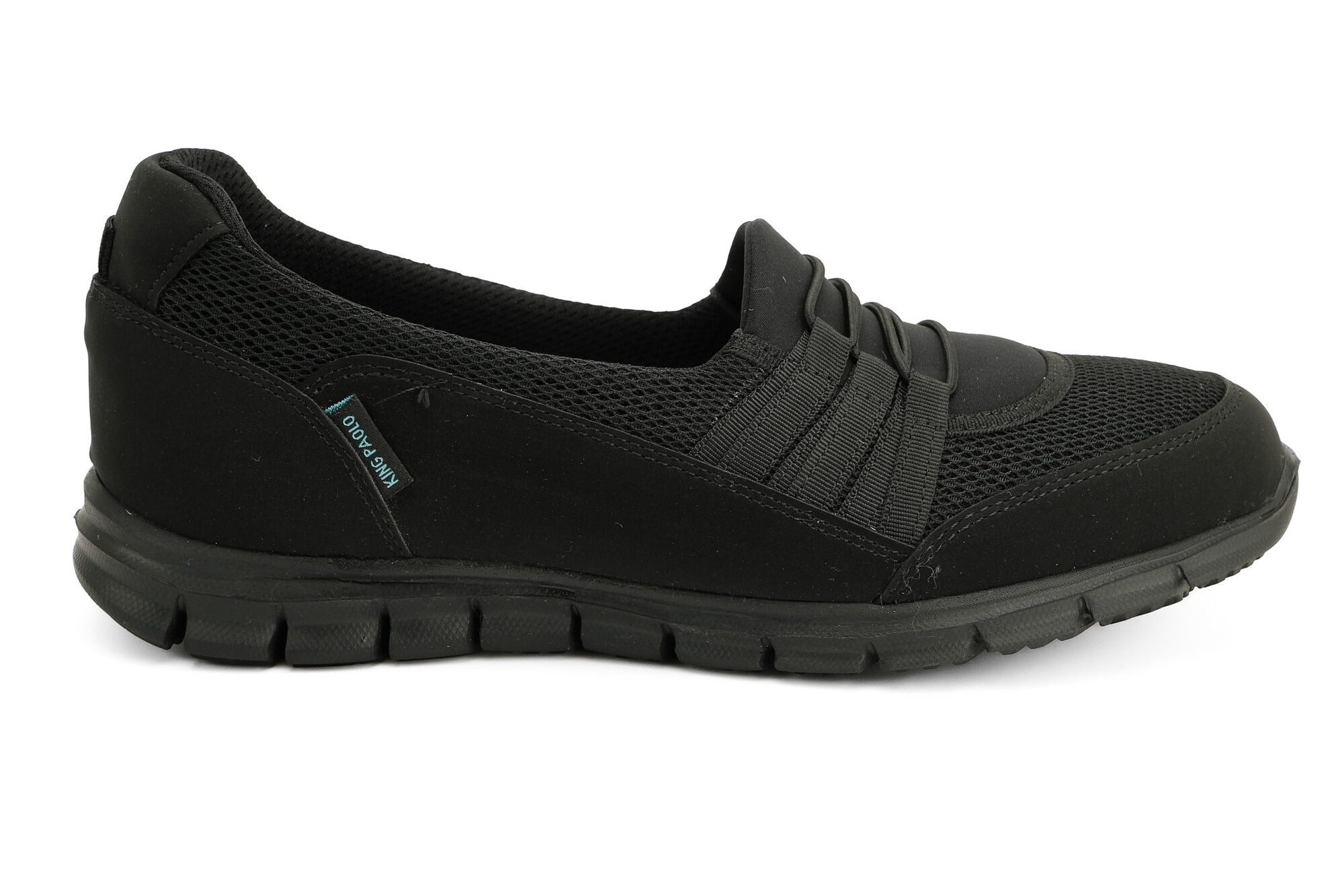 Sneaker Tekstil Yürüyüş Kadın Streç Ayakkabı KP6104 SİYAH - King Paolo