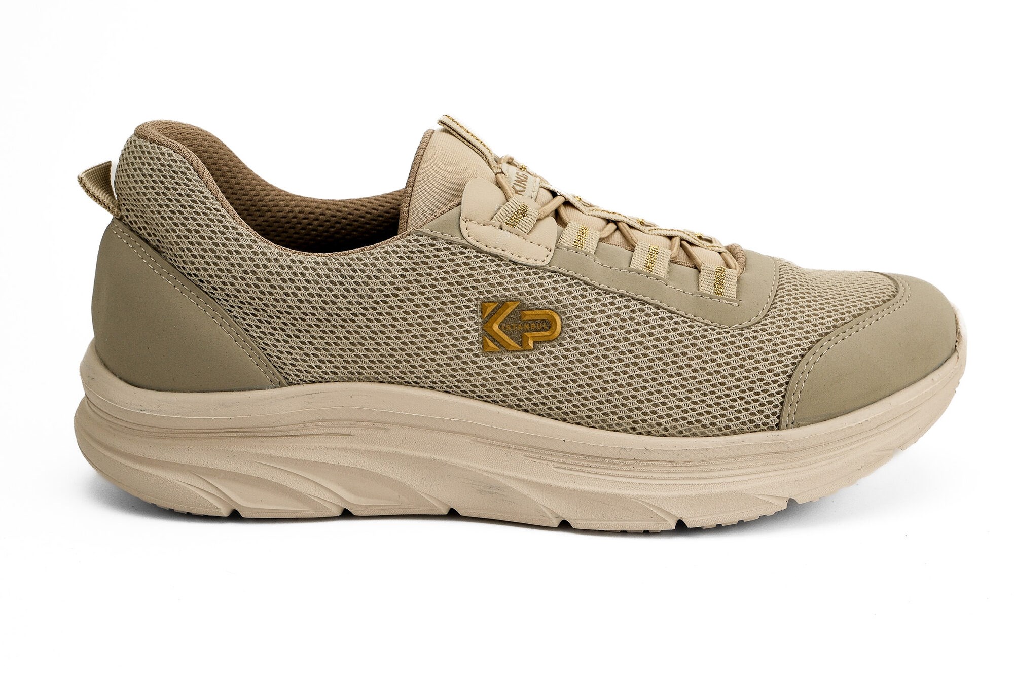 Sneaker Tekstil Yürüyüş Unisex Bağcıklı Ayakkabı KP5121 BEJ - King Paolo