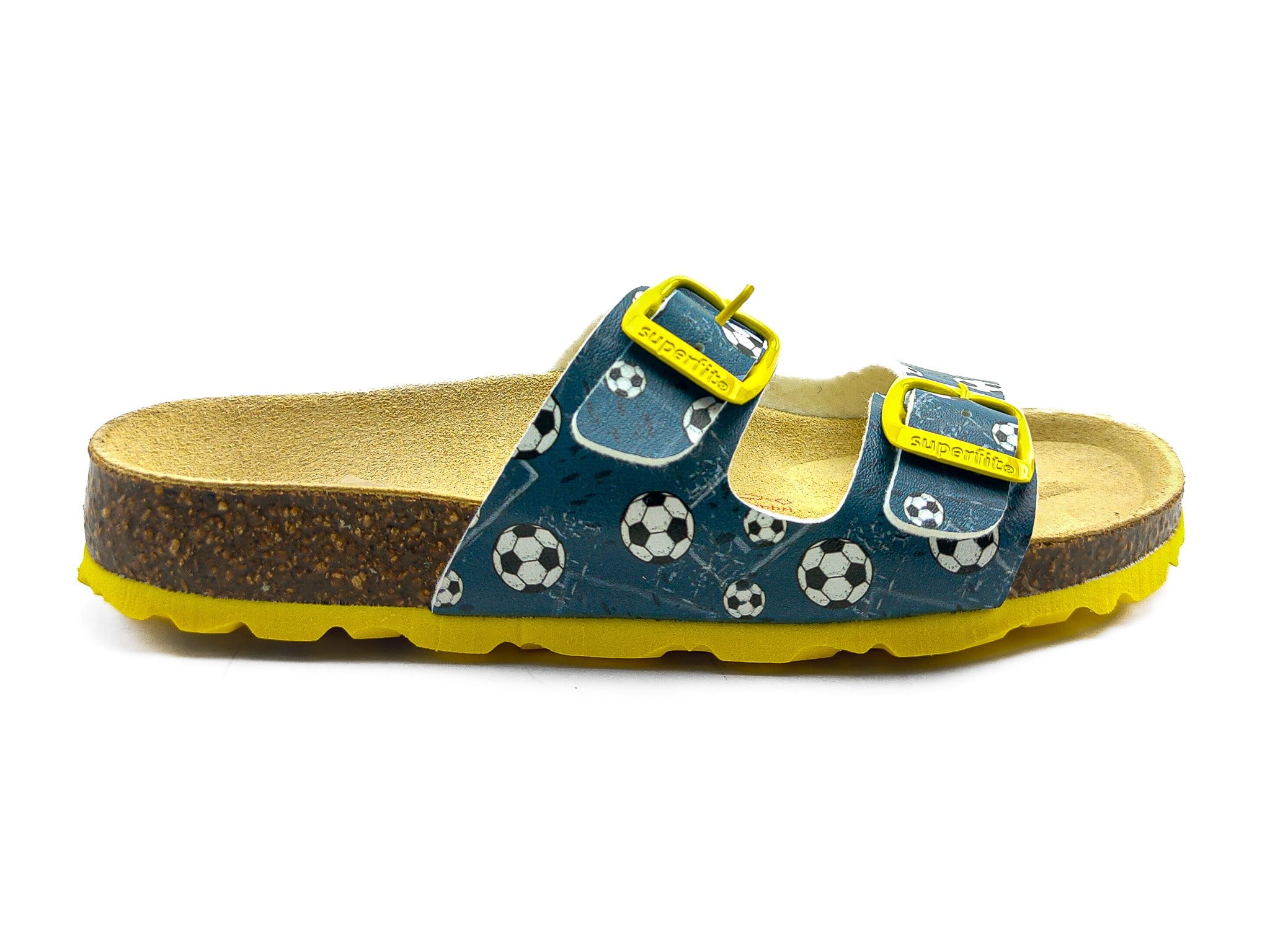 Superfit Ortopedik Çocuk Terlik Çift Bantlı P 800111-8410 - Lacivert Futbol HELLBLAU / MEHRFAR - Superfit