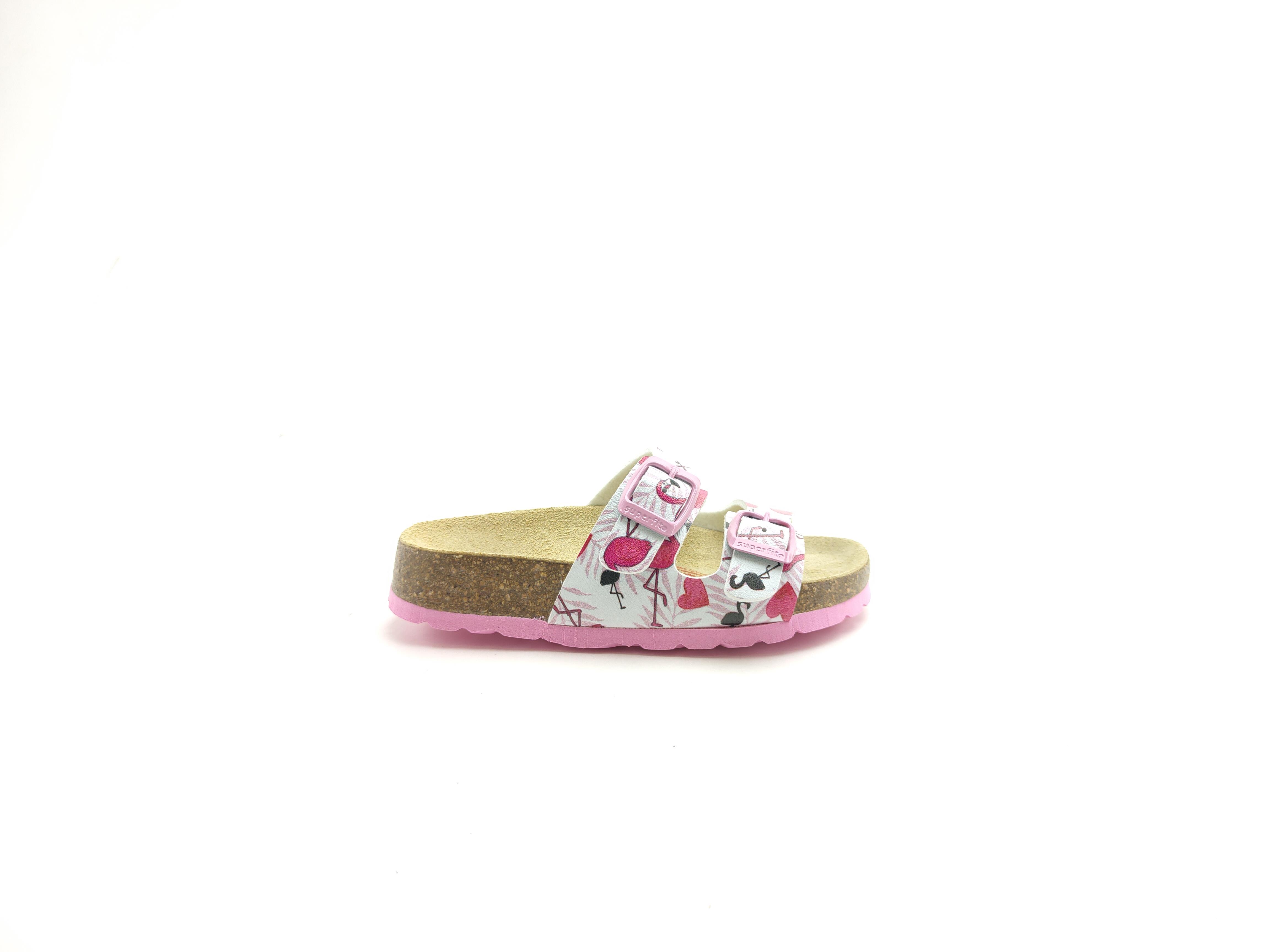Superfit Ortopedik Çocuk Terlik Çift Bantlı F 800111-1130 Pembe Flamingo - Superfit