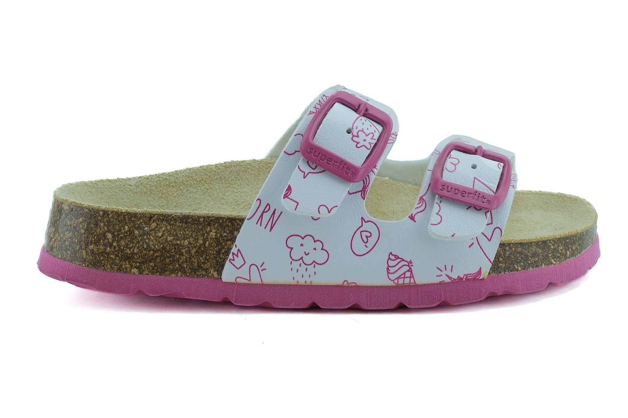 Superfit Ortopedik Çocuk Terlik Çift Bantlı P 800111-1050 - Pembe Figürlü WEIB / PINK - Superfit