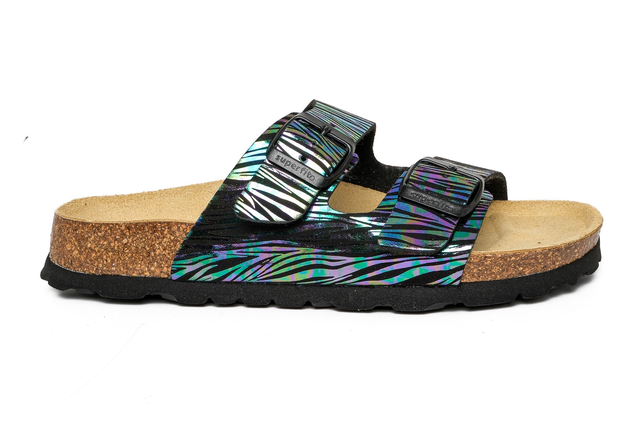 Superfit Ortopedik Genç Terlik Çift Bantlı G 800111-0090 - Siyah Zebra SCHWARZ - Superfit
