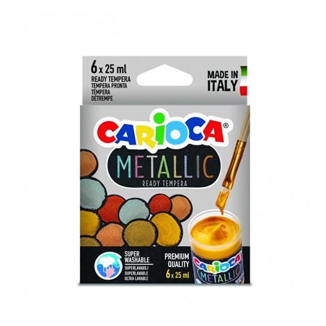 Carioca 6 Renk Metalik Tempera Yıkanabilir Sulu Boya