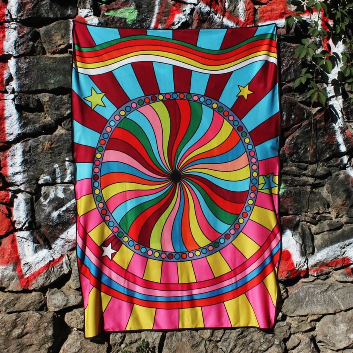 60'lar Saykodelik Hippie Duvar Örtüsü