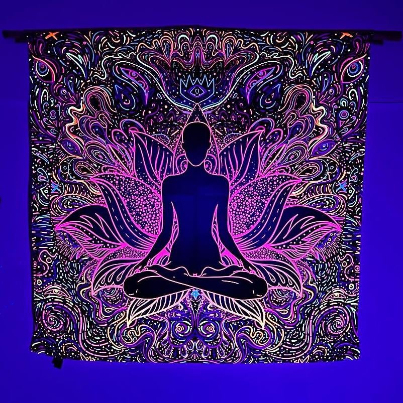 Psychedelic Spiritual Om / Neon Duvar Örtüsü Tapestry