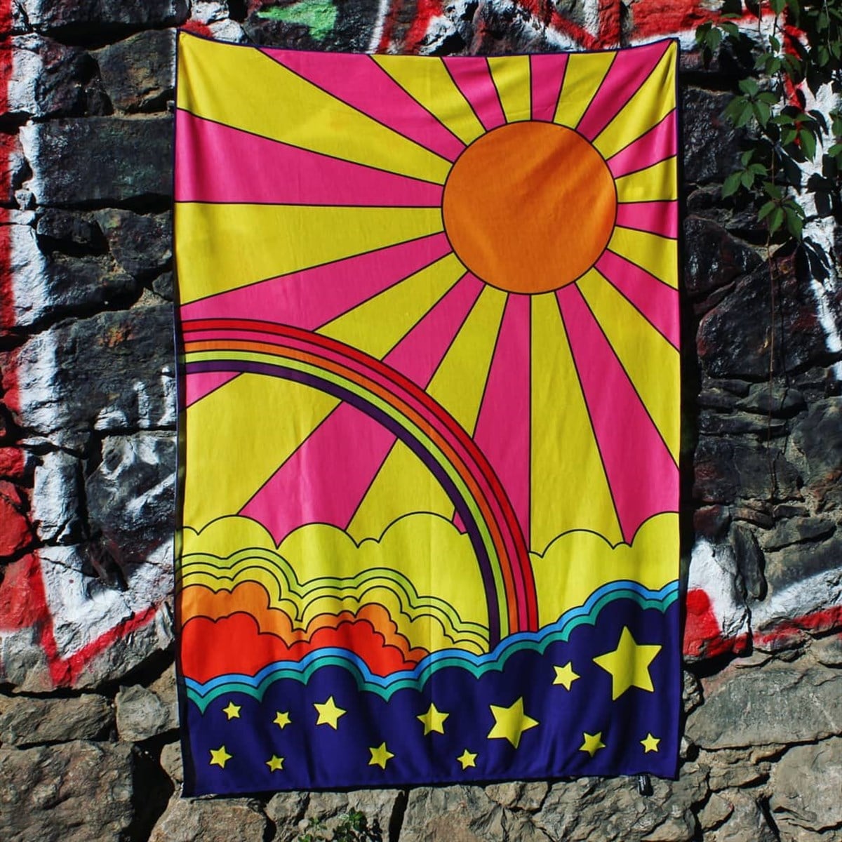 60'lar Saykodelik Hippie Duvar Örtüsü