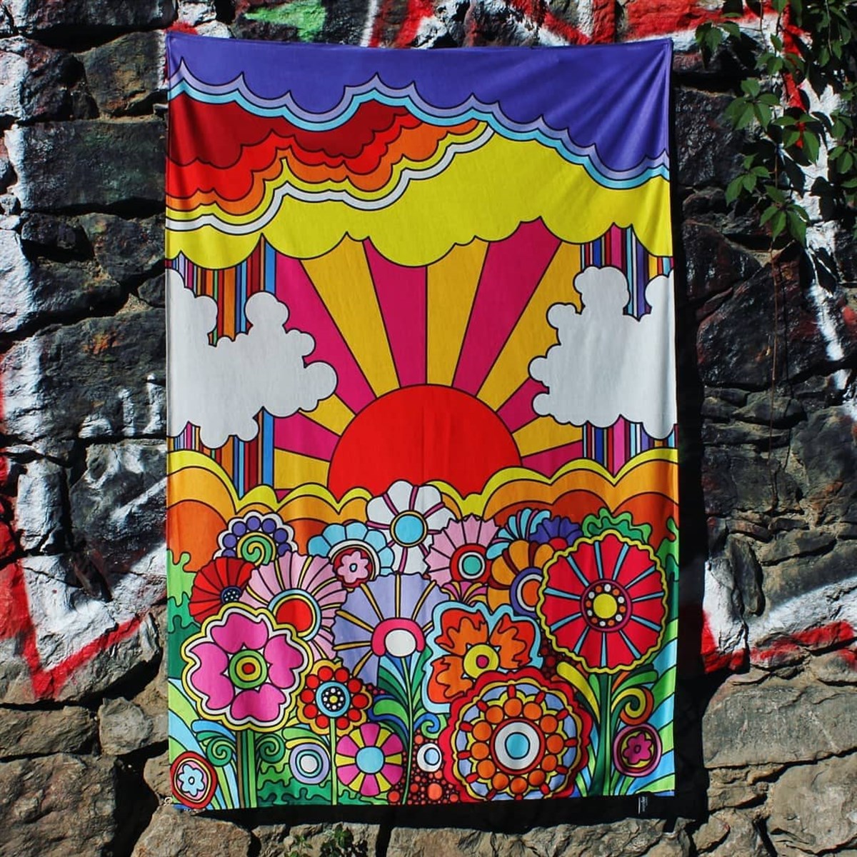 60'lar Saykodelik Hippie Duvar Örtüsü