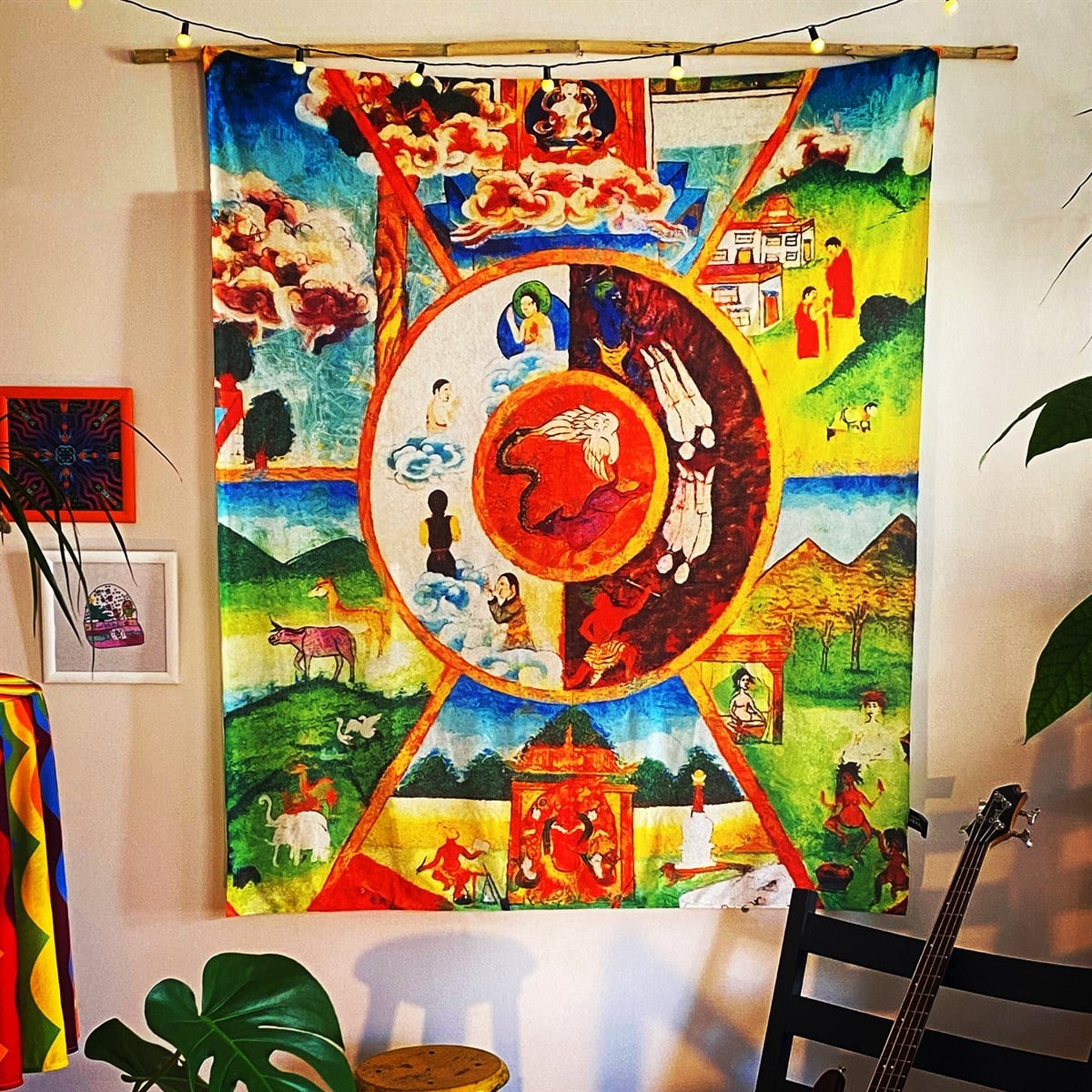 Budist Yaşam Çarkı (Cercle of Life) Duvar Örtüsü