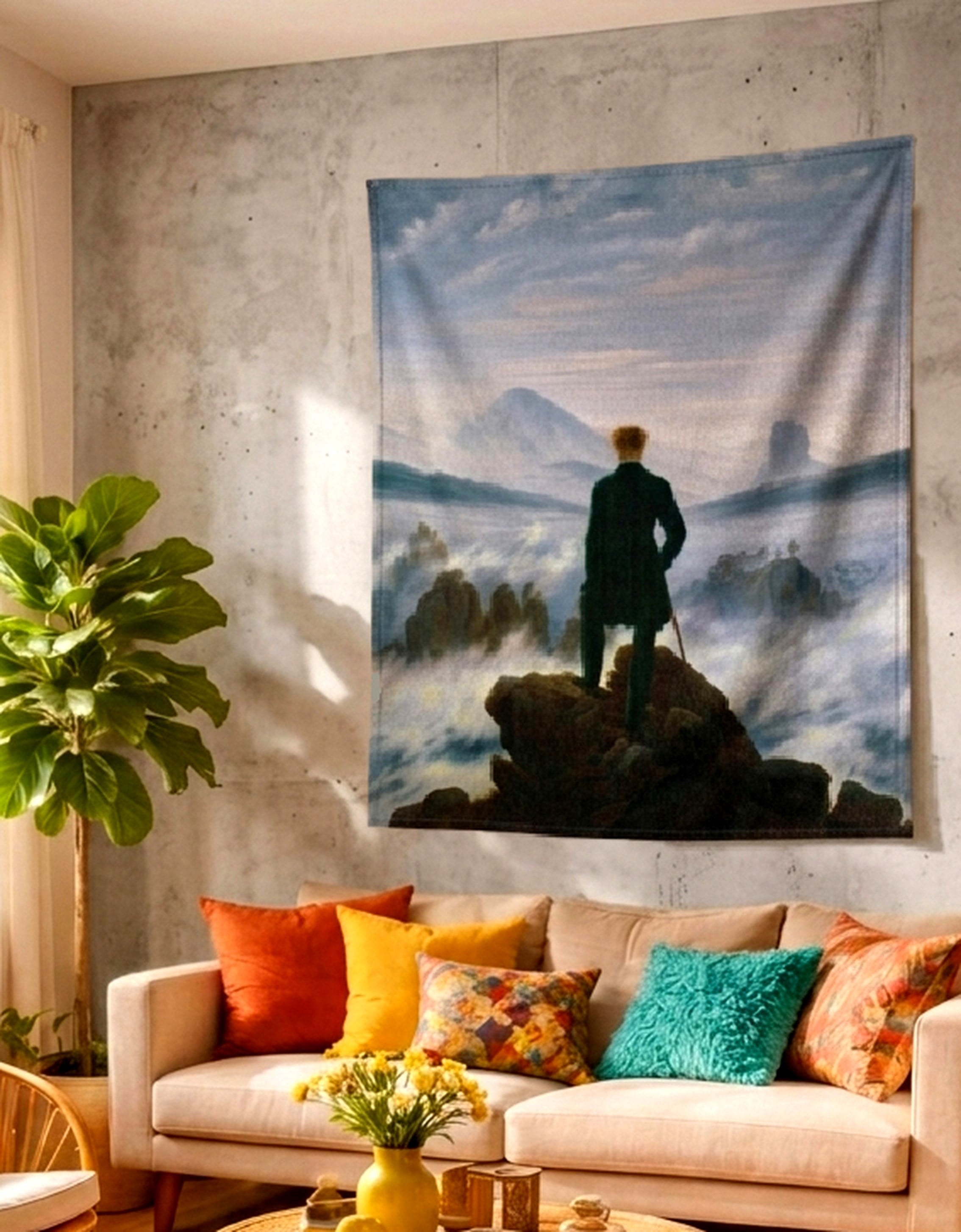 Caspar David Friedrich – Wanderer above the Sea of Fog Duvar Örtüsü Duvar Halısı