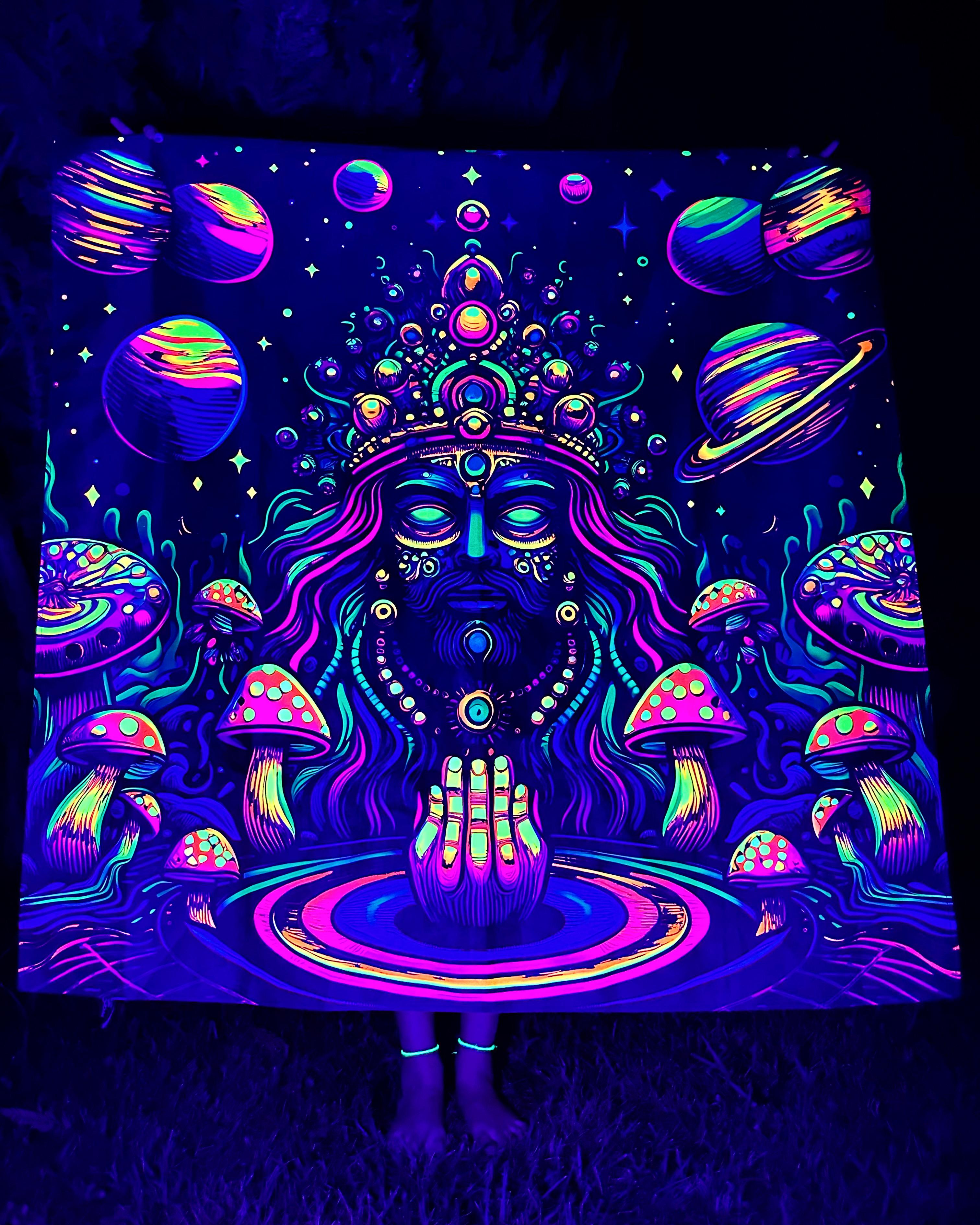 Hindu Guru Show Me the Way / Neon Duvar Örtüsü Tapestry