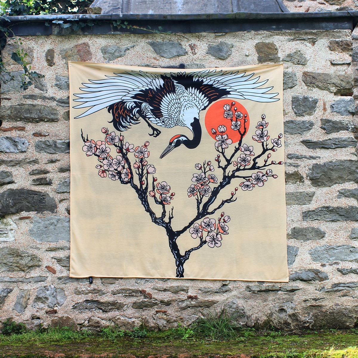 Japon Turnası ve Sakura Ağacı Duvar Örtüsü