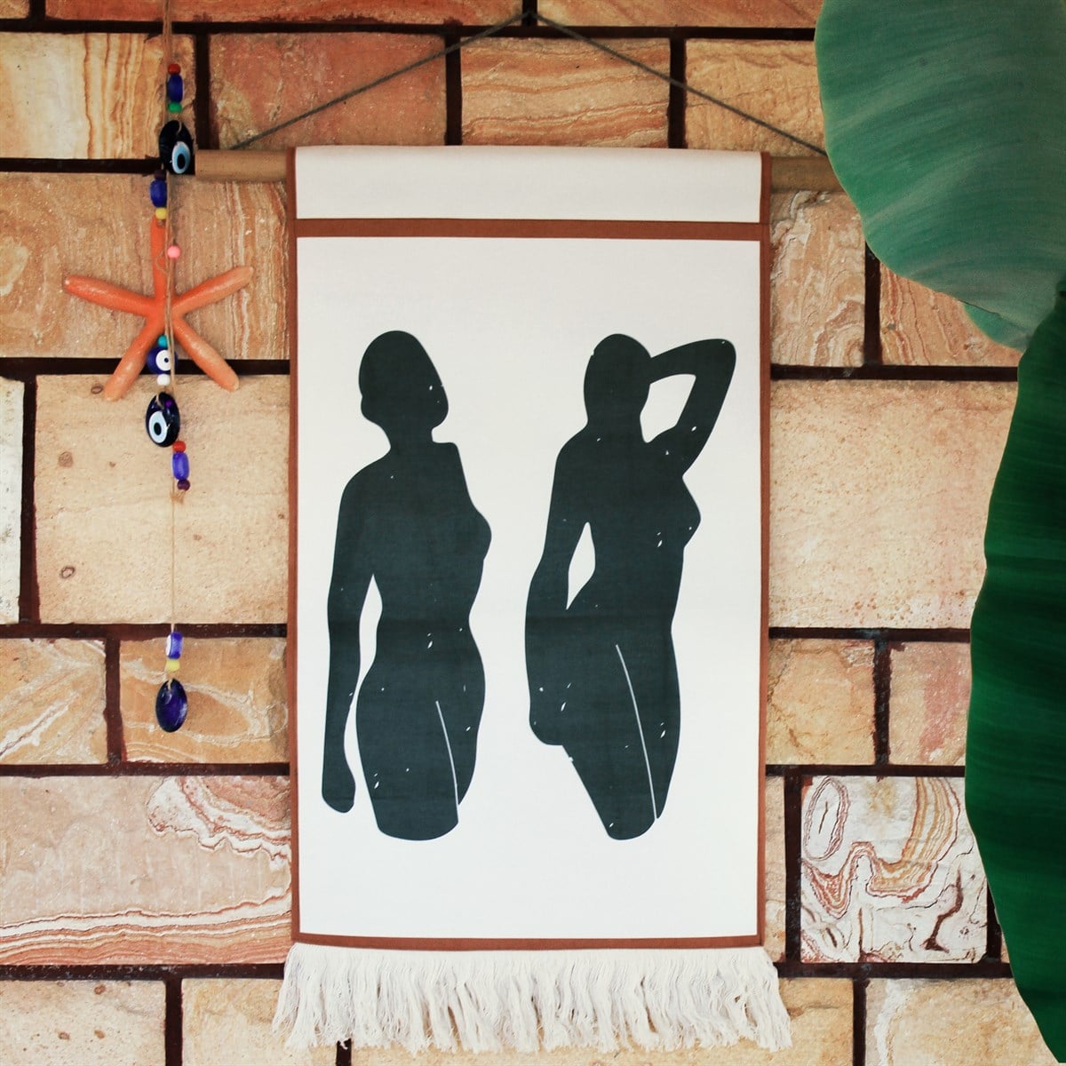 Two Women Doğal Bambulu ve Püsküllü Flama