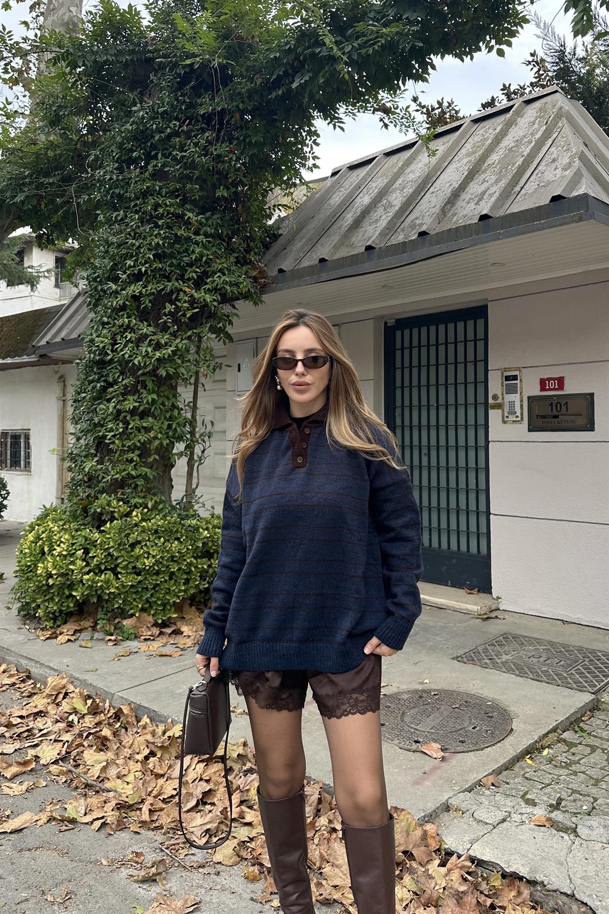 旧タグ　malo ヴィンテージ　カシミヤ　シルク　ニットポロシャツ　ナス紺 旧タグ malo ヴィンテージ カシミヤ シルク ニットポロシャツ ナス紺