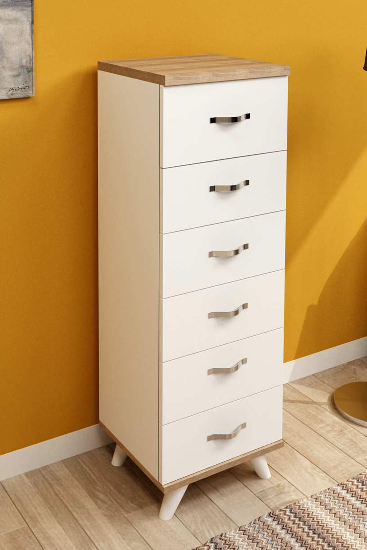 AEKA-3038 Belinda 6 Çekmeceli Şifonyer