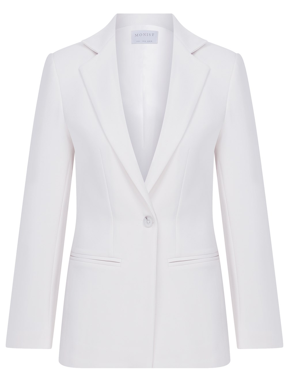 Beyaz Tek Düğmeli Klasik Blazer