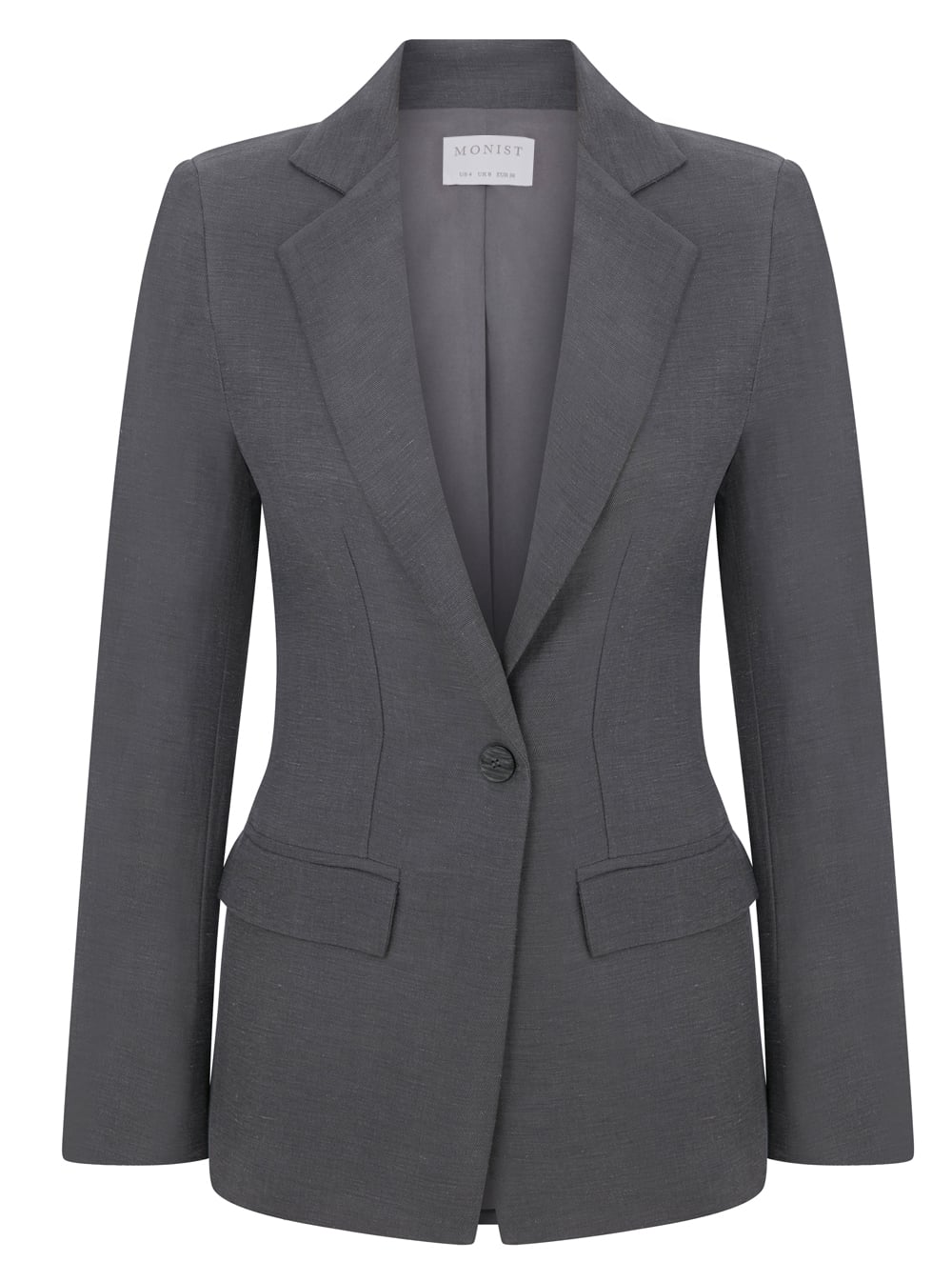 Gri Vegan Cupro Keten Blazer