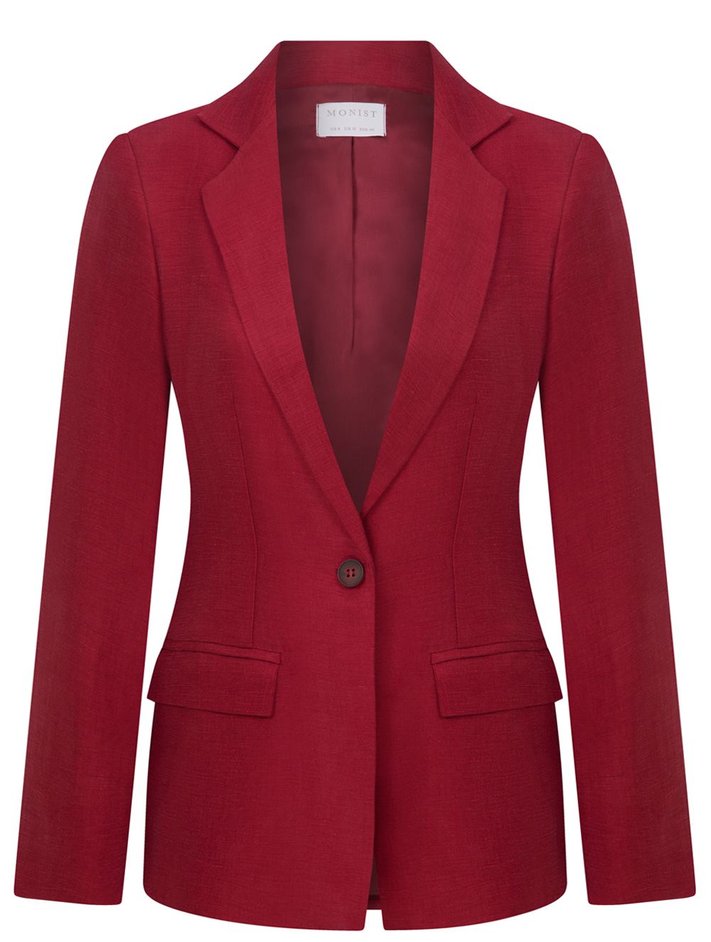 Şarap Rengi Vegan Keten Cupro Blazer