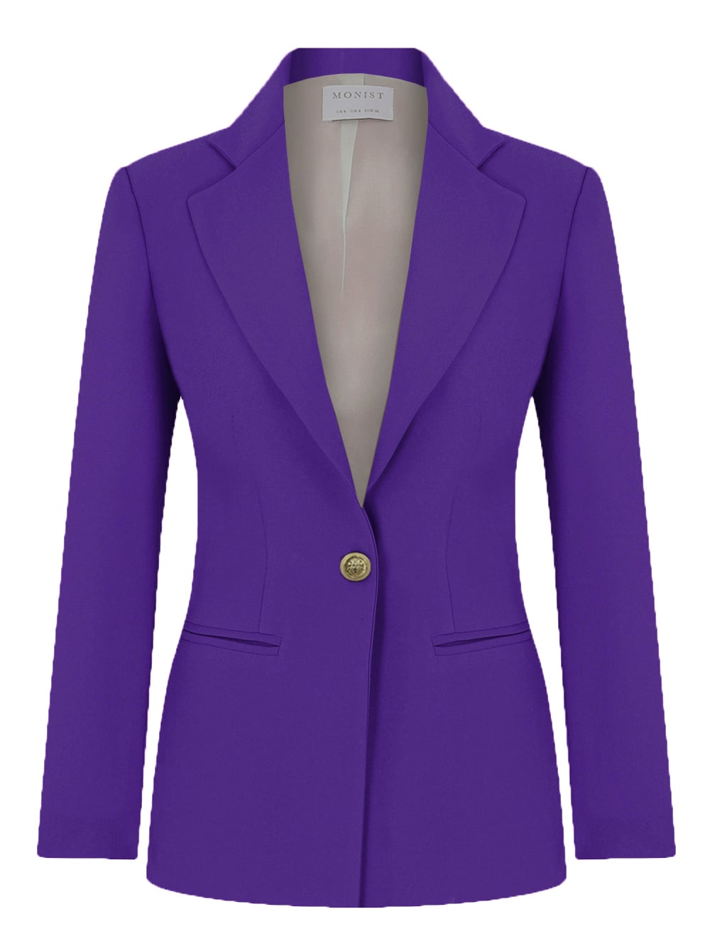 Sarı Metal Düğmeli Açık Mor Klasik Blazer RK 239