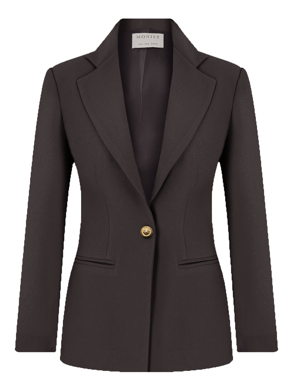 Sarı Metal Düğmeli Antrasit Tek Düğmeli Klasik Blazer