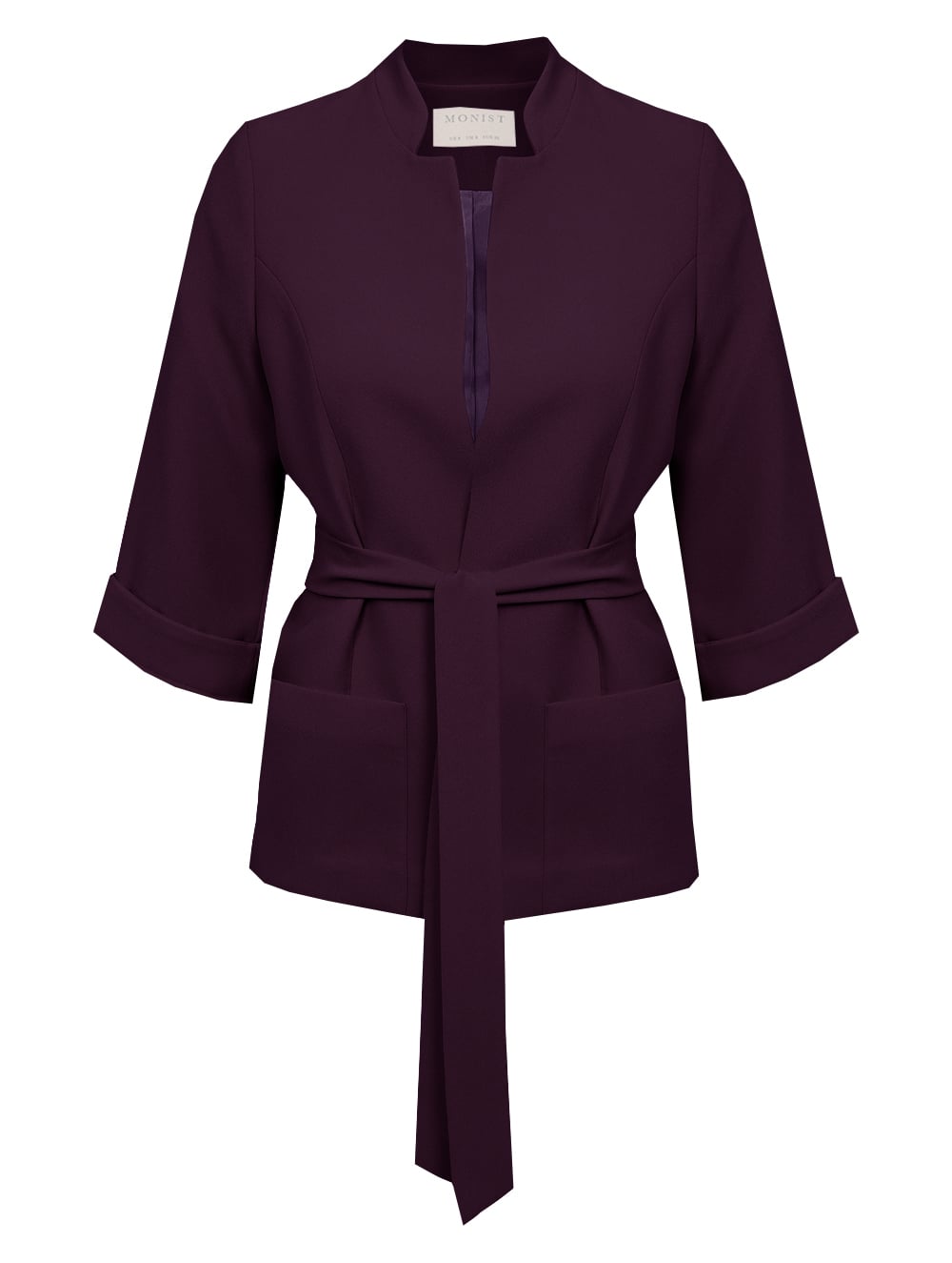 Spor Mürdüm Rengi Krep Ceket