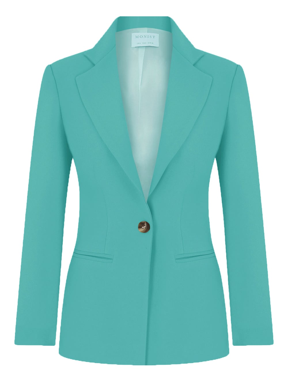 Turkuaz Tek Düğmeli Klasik Blazer RK 520