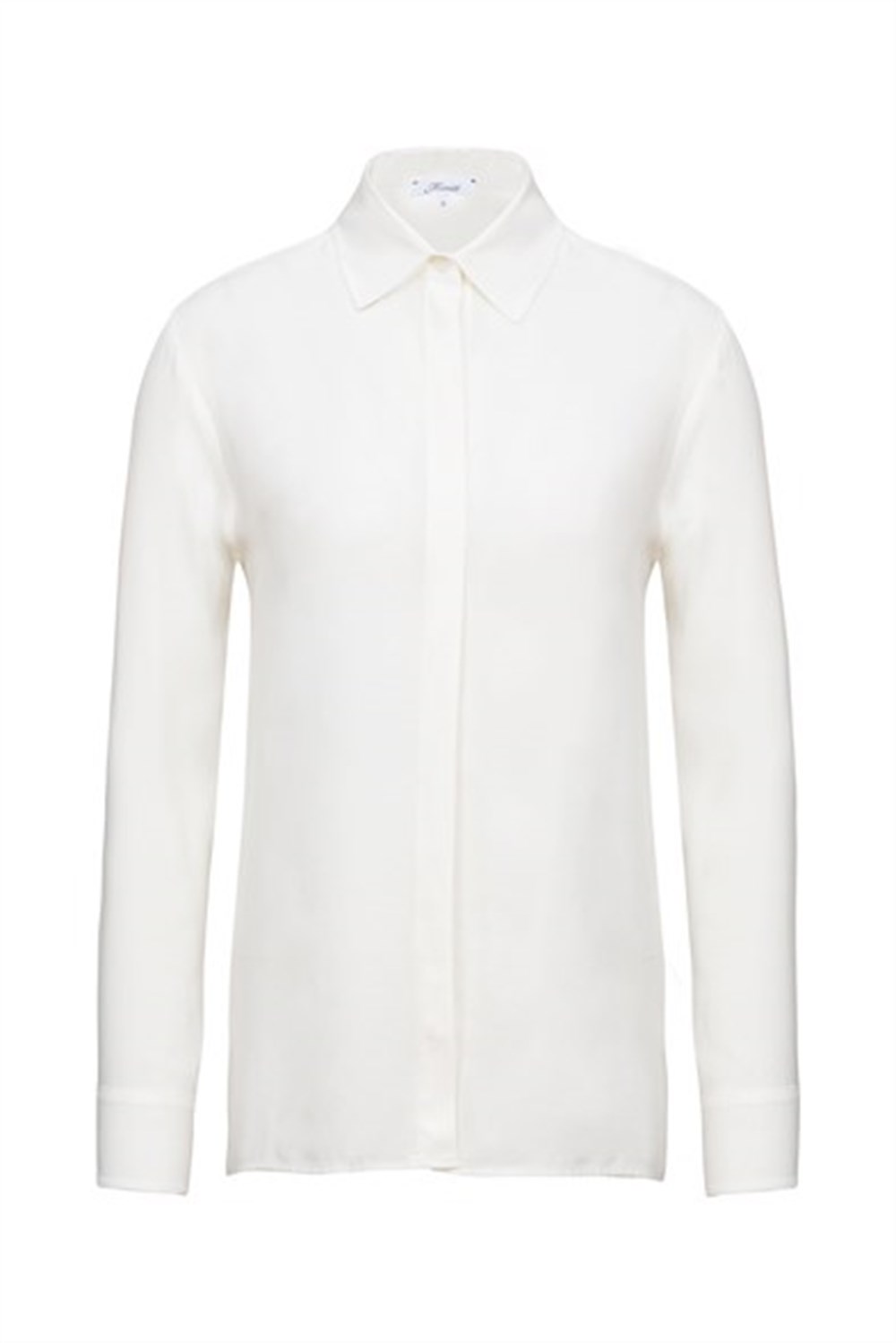 Beyaz Klasik İpek Gömlek