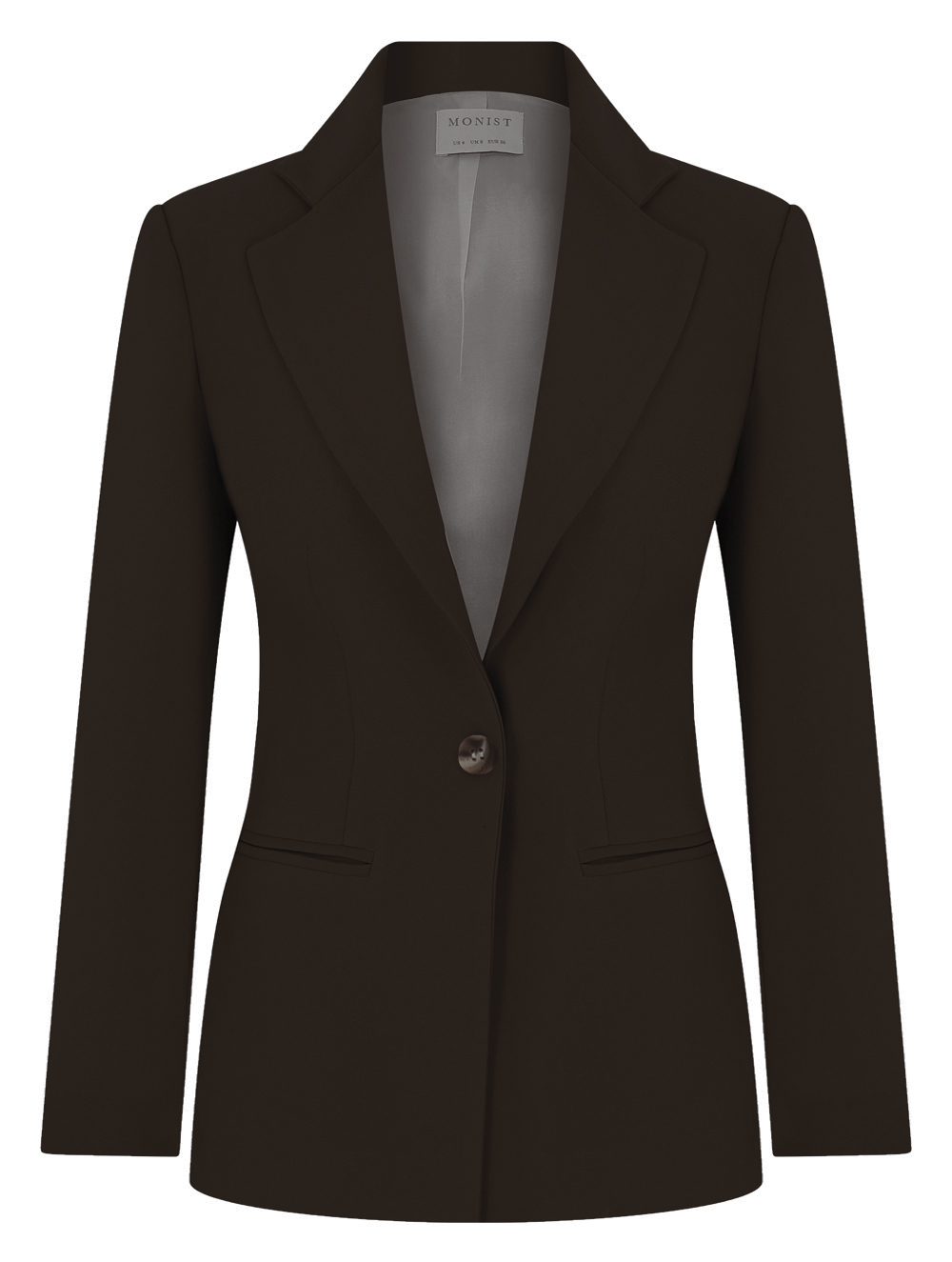 Kahverengi Tek Düğmeli Klasik Blazer RK 157