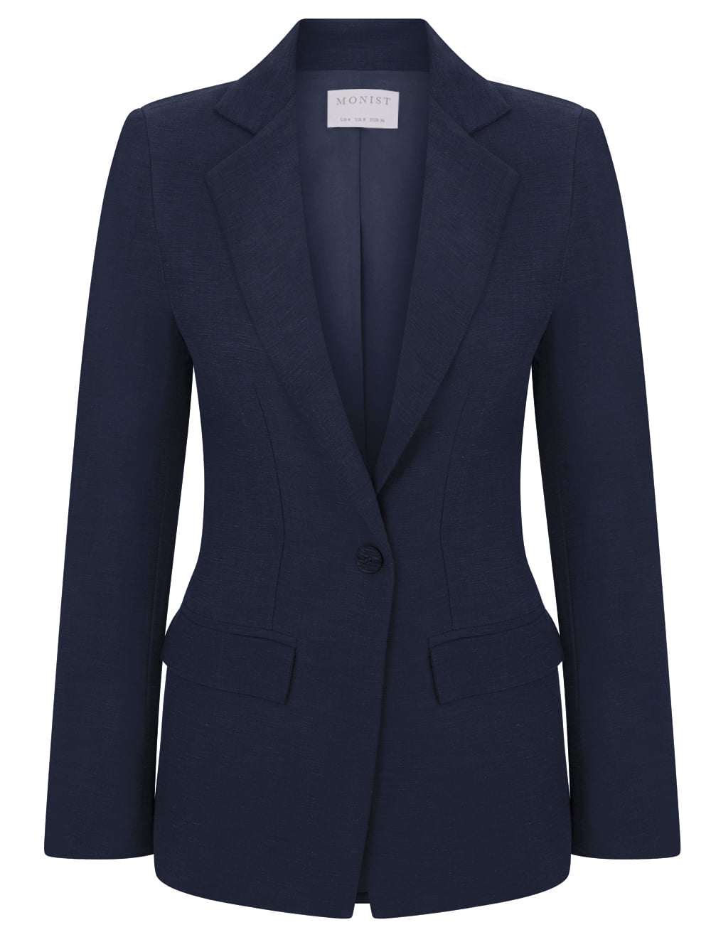 Lacivert Vegan Cupro Keten Blazer