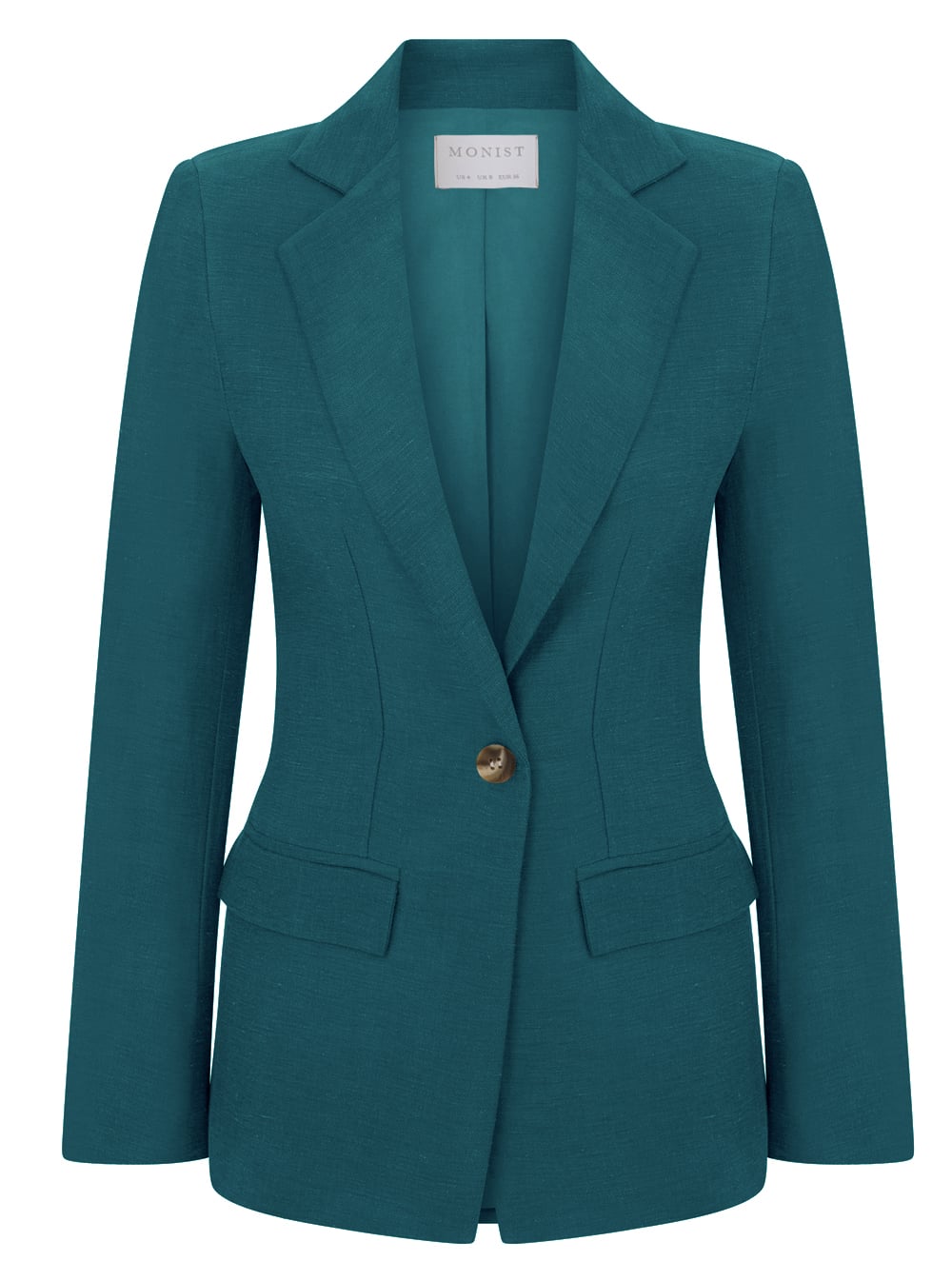 Petrol Rengi Vegan Cupro Keten Blazer