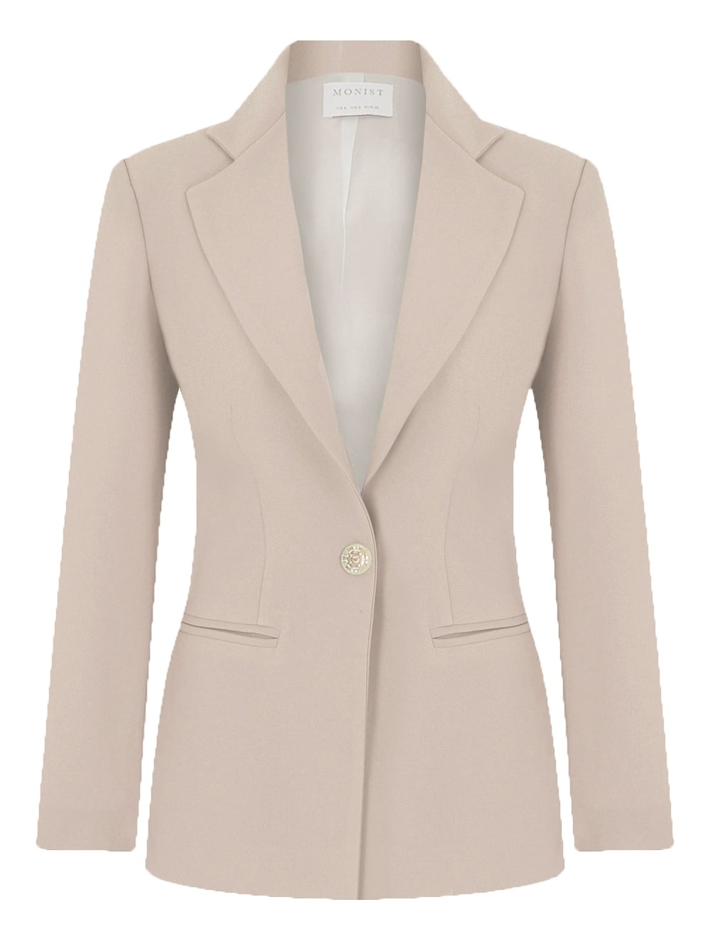Rose Gold Düğmeli Pudra Klasik Blazer