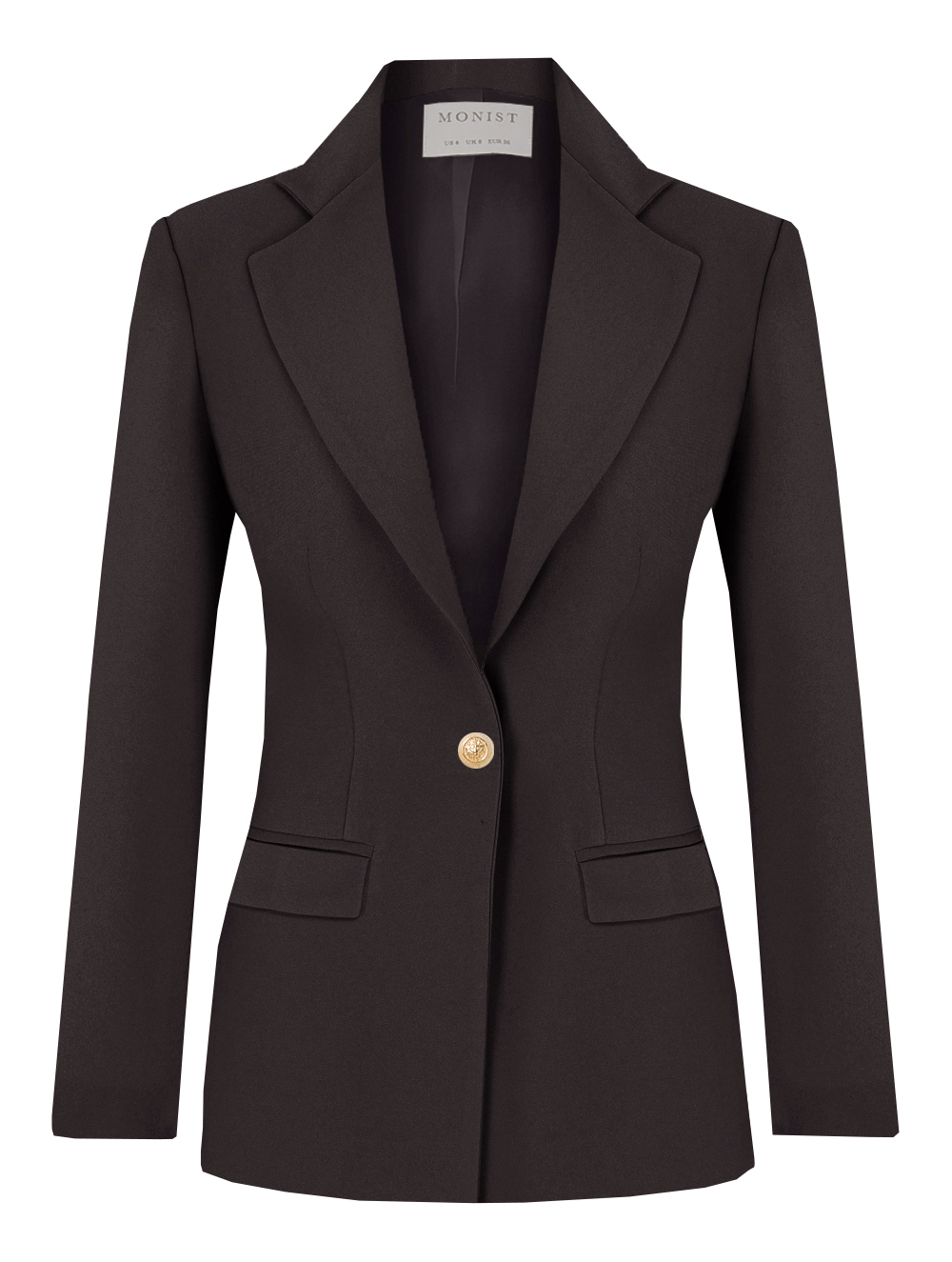 Sarı Metal Düğmeli Antrasit Tek Düğmeli Klasik Blazer