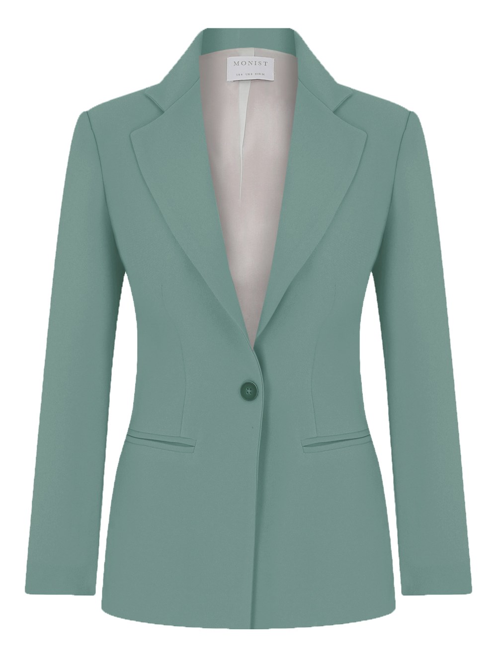 Su Yeşili Tek Düğmeli Klasik Blazer