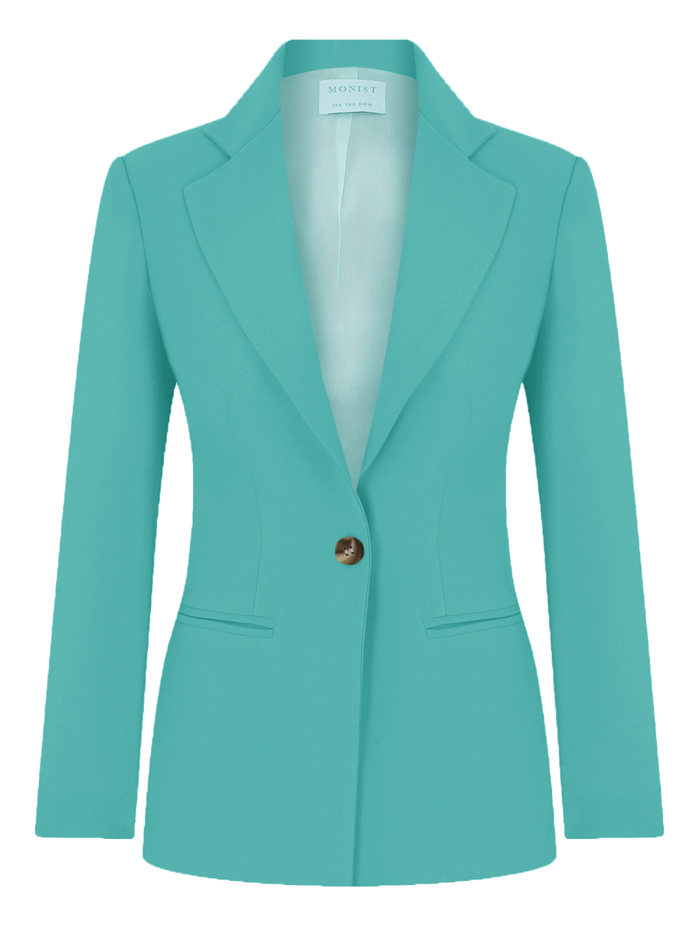 Turkuaz Tek Düğmeli Klasik Blazer RK 520