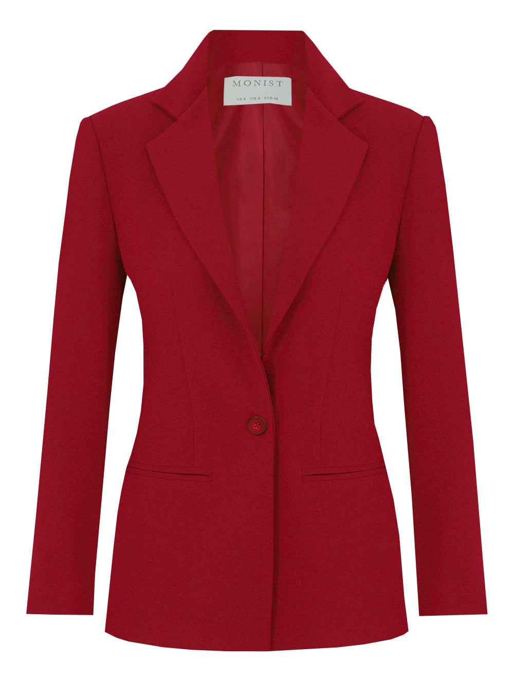 Yakut Kırmızısı Tek Düğmeli Klasik Blazer RK 108